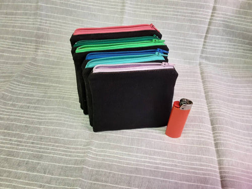 Black Canvas Zipper Pouch