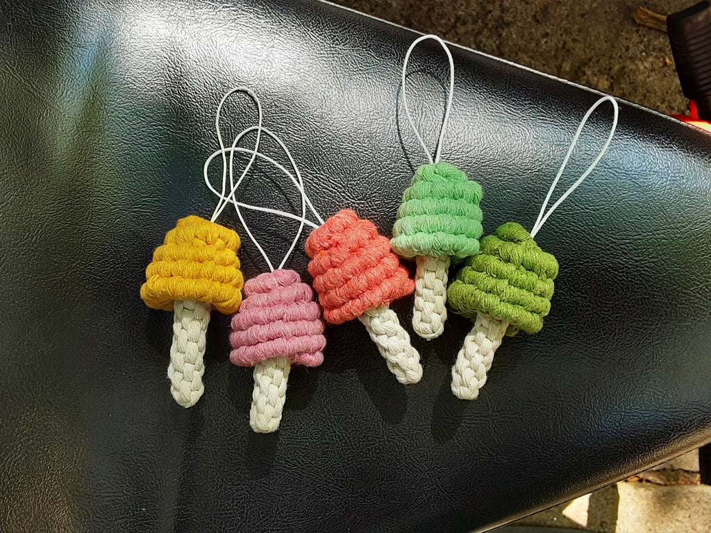 Macrame Mushroom Ornaments