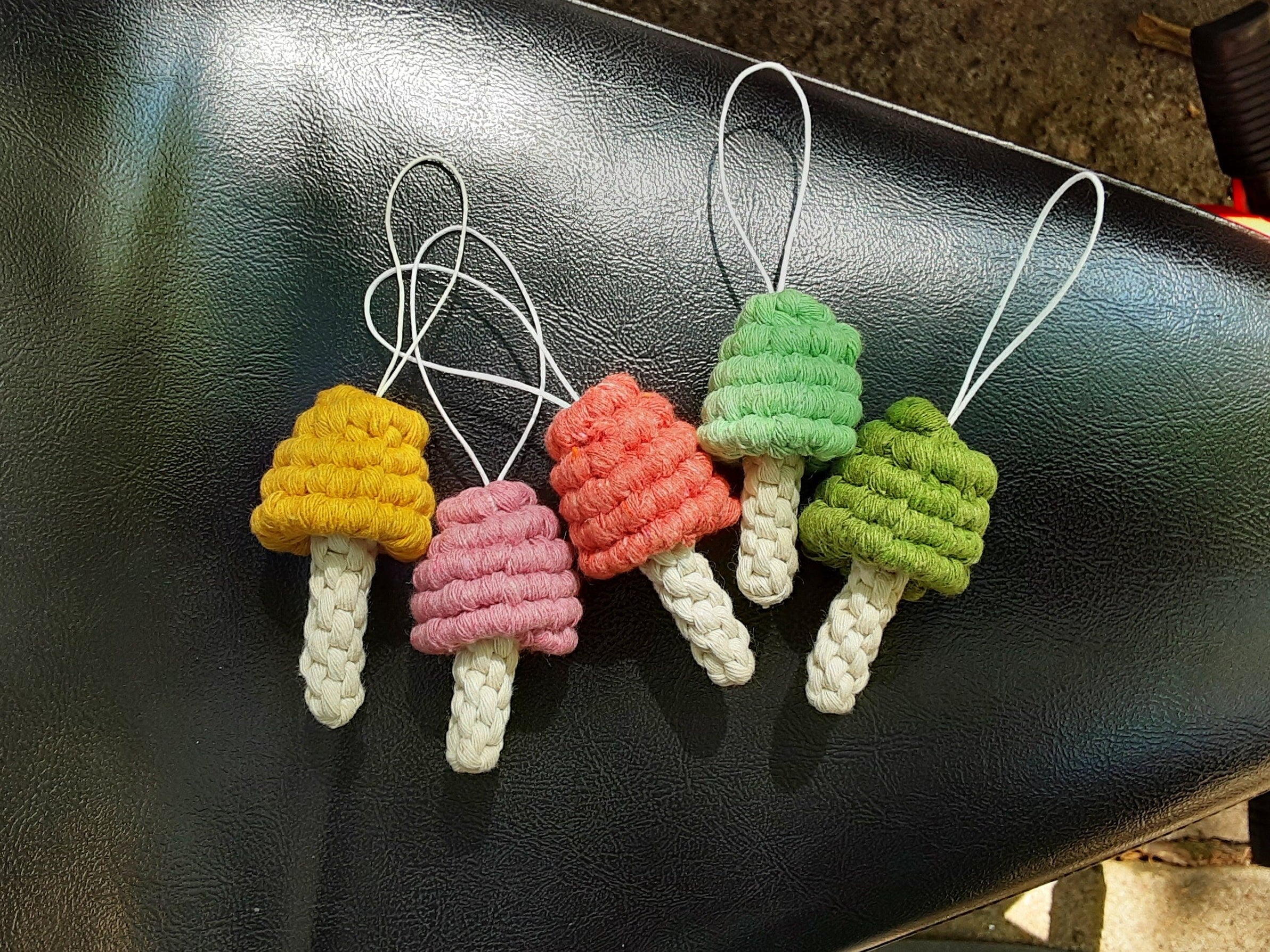 Macrame Mushroom Ornaments