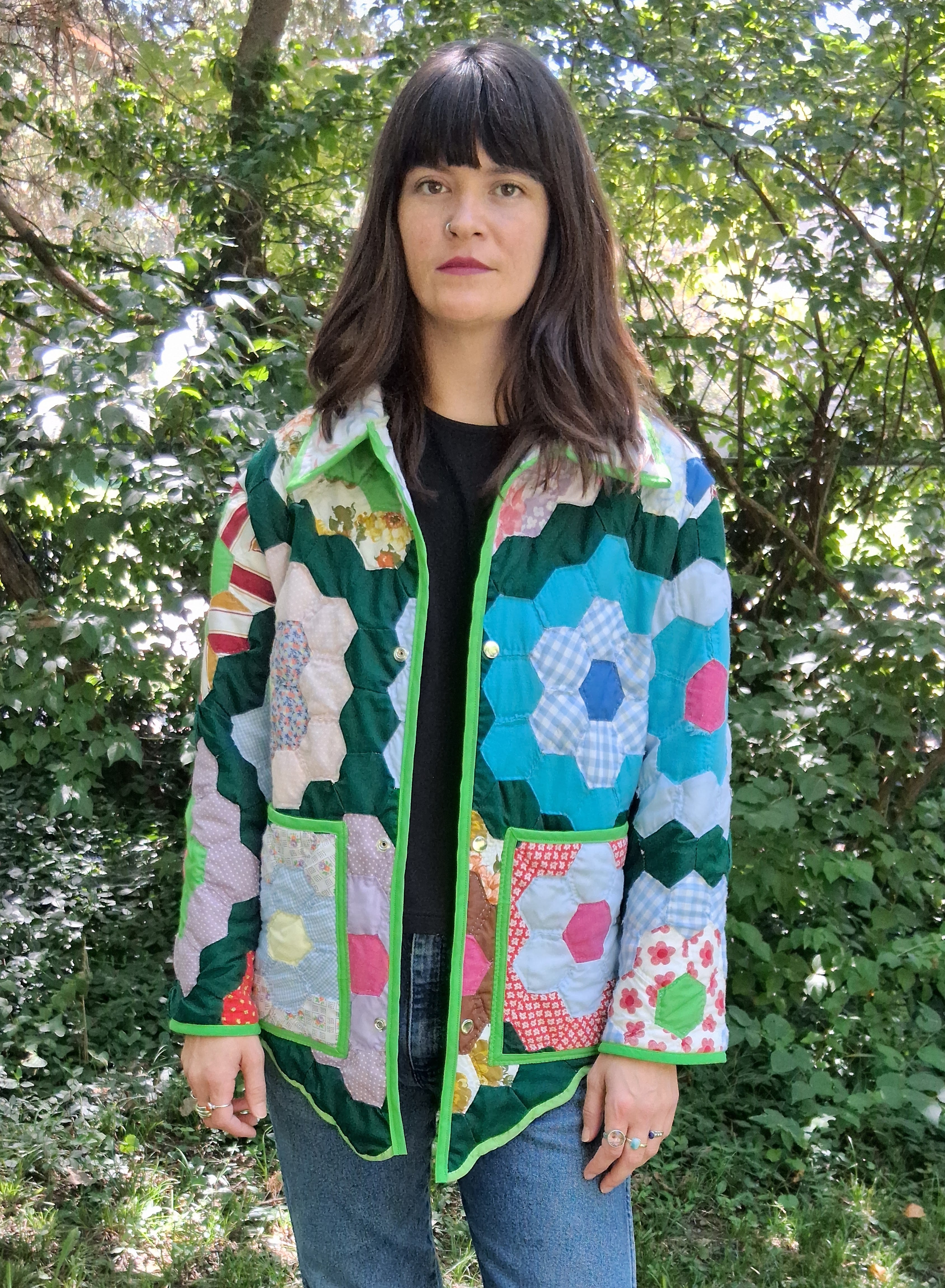 green coat
