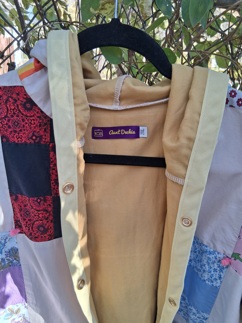 Yellow 9 patchwork quilt coat