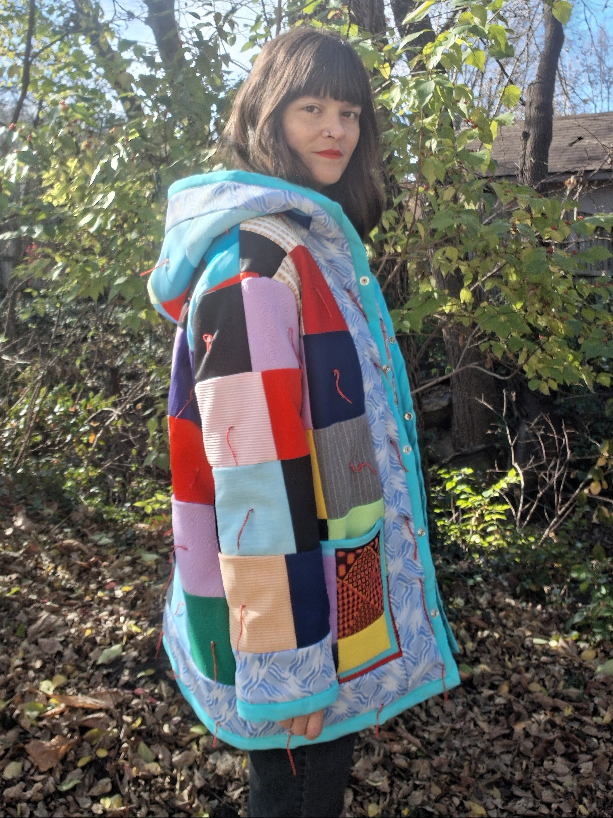 Tied Patchwork Quilt Coat