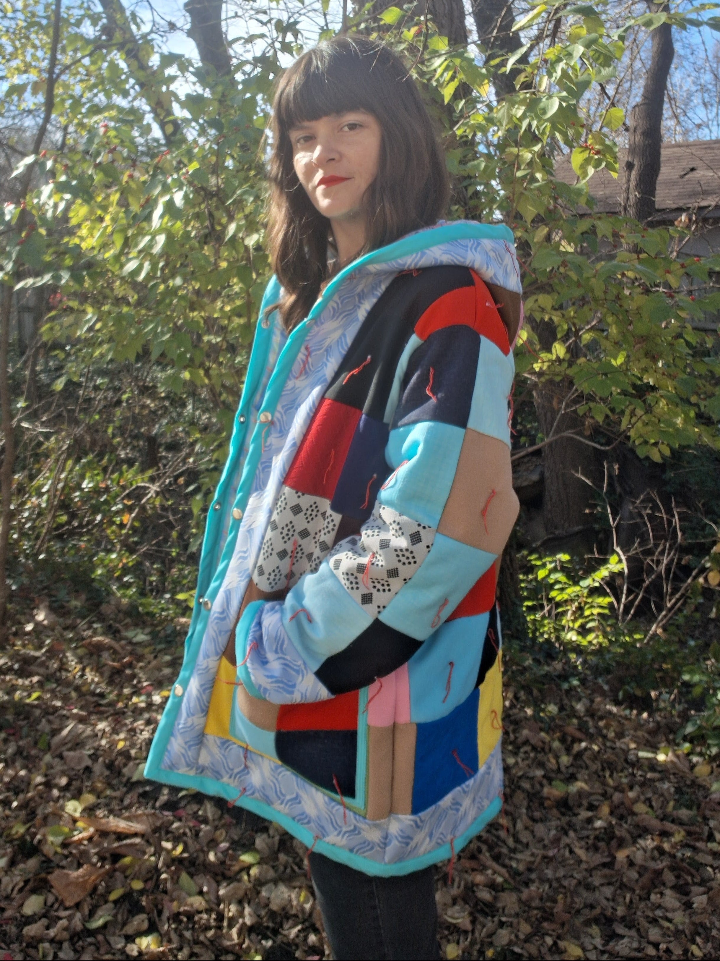 Tied Patchwork Quilt Coat