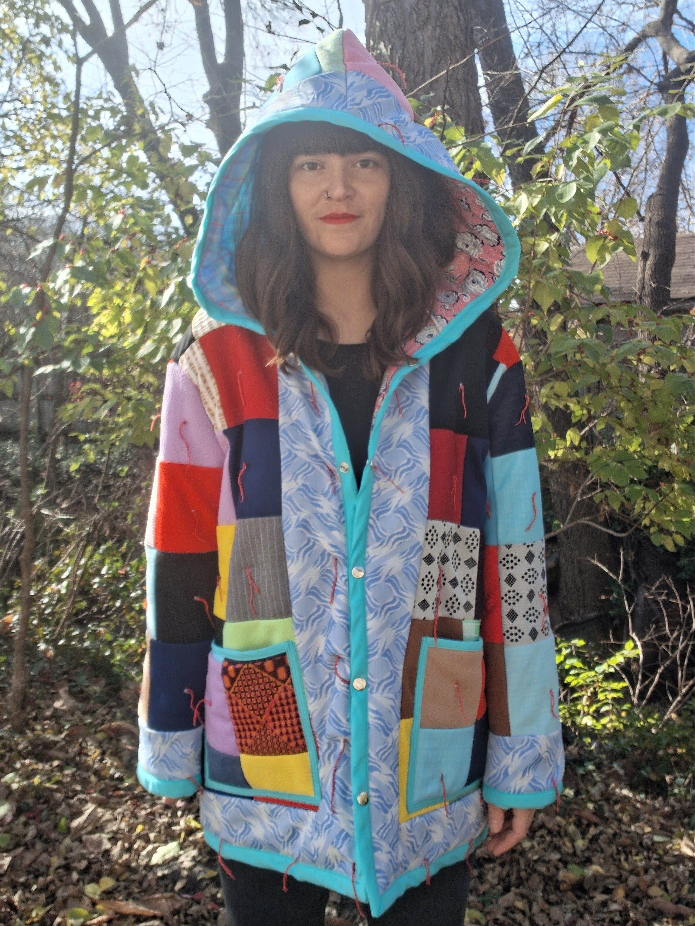 Tied Patchwork Quilt Coat
