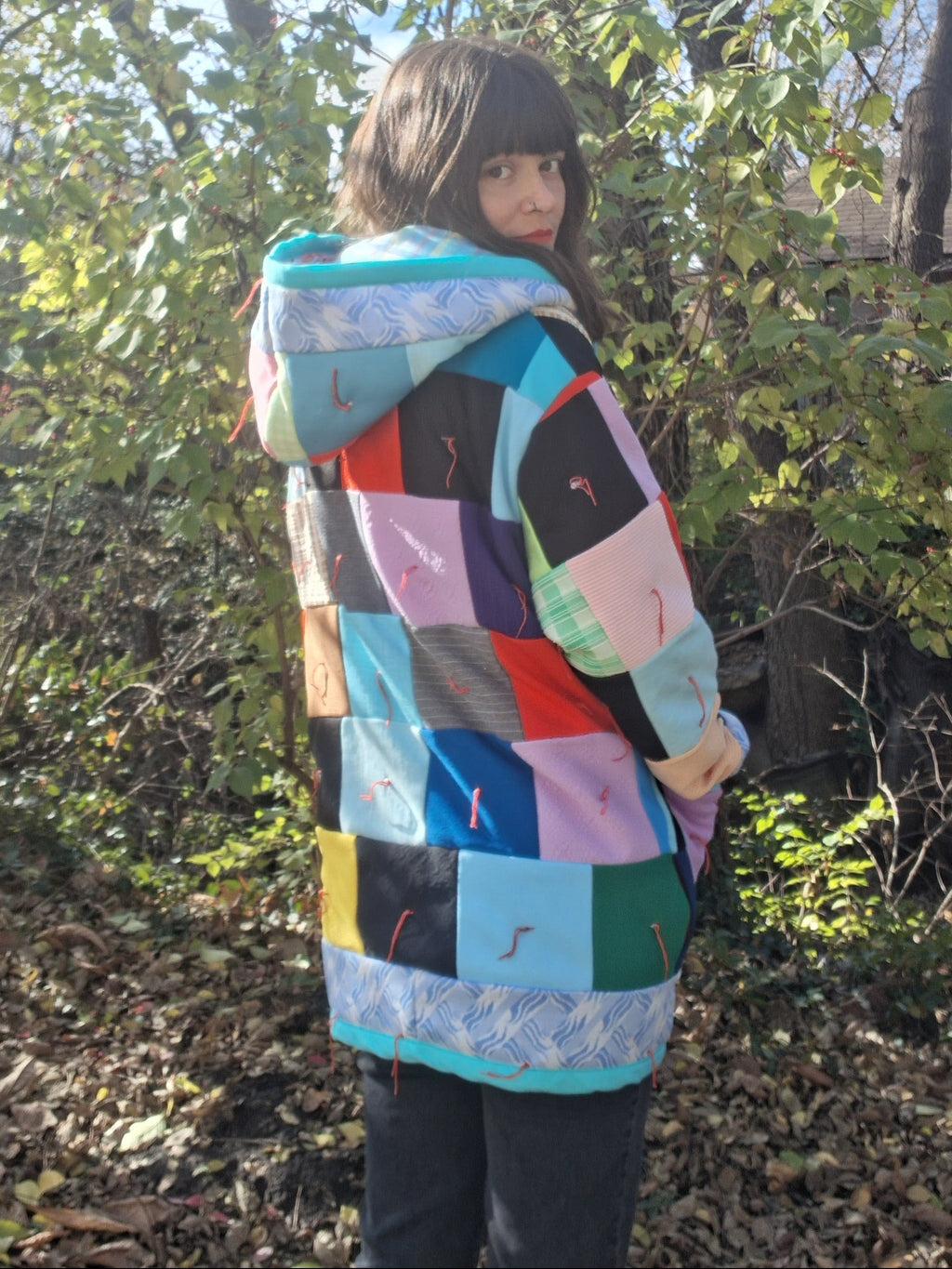 Tied Patchwork Quilt Coat