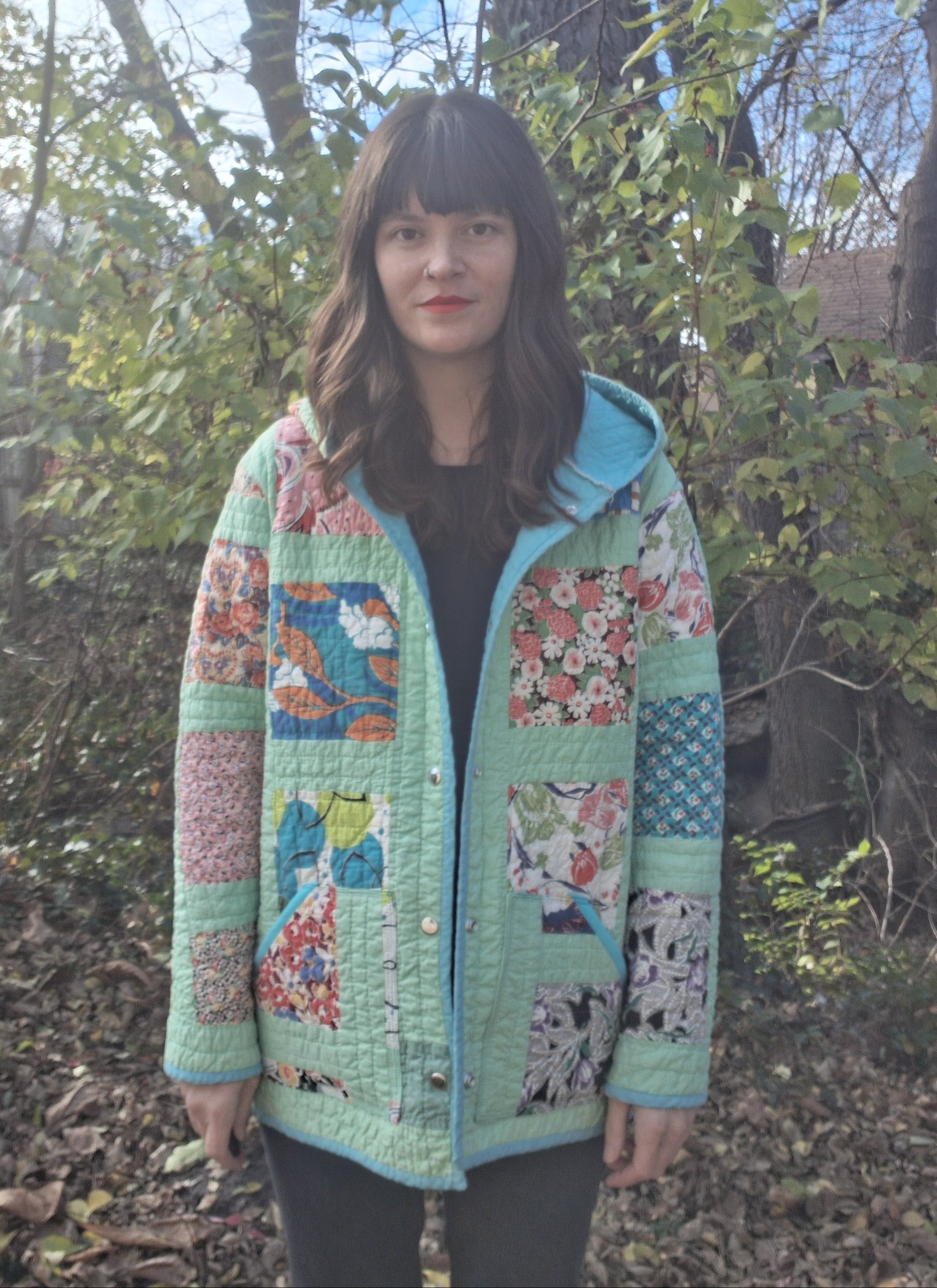 Blocked quilt coat