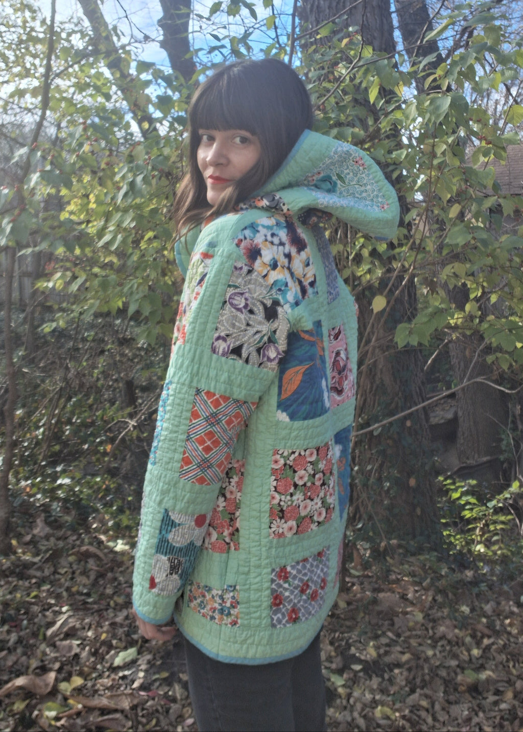 Blocked quilt coat