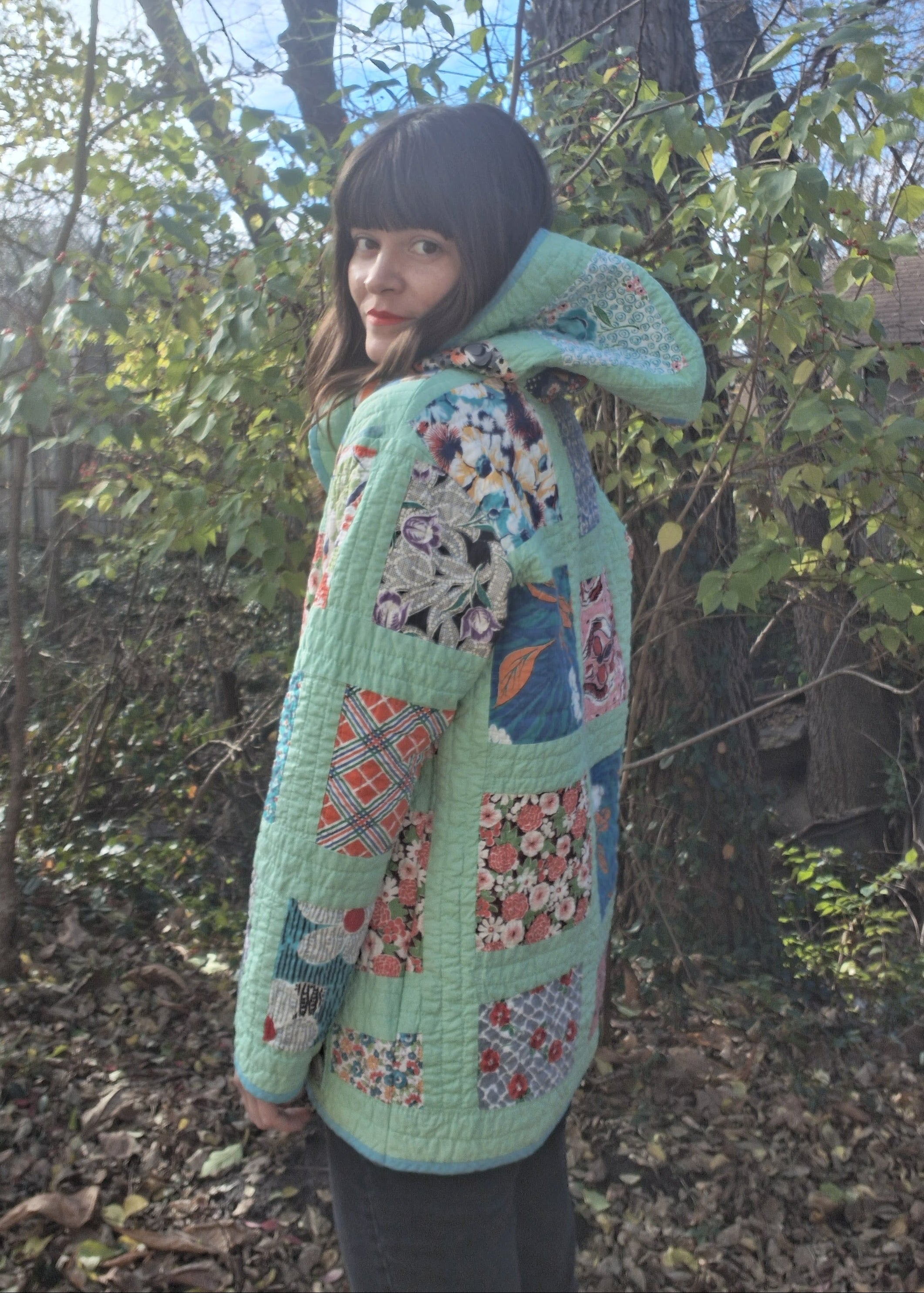 Blocked quilt coat