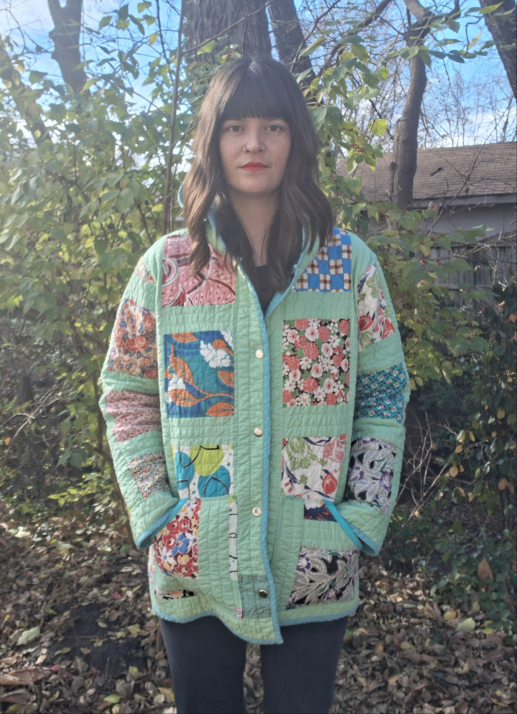 Blocked quilt coat