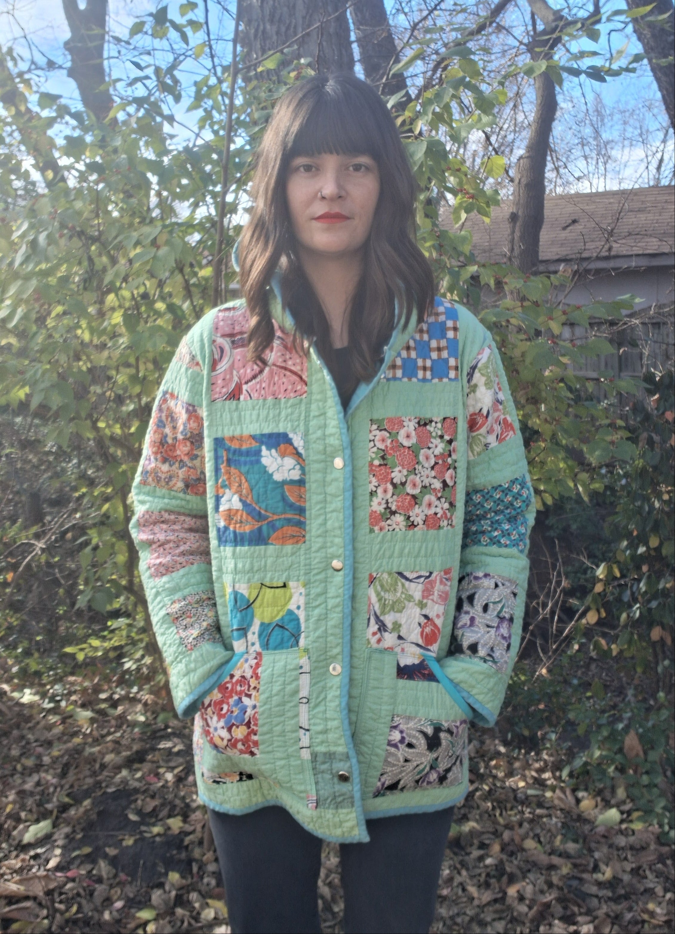 Blocked quilt coat