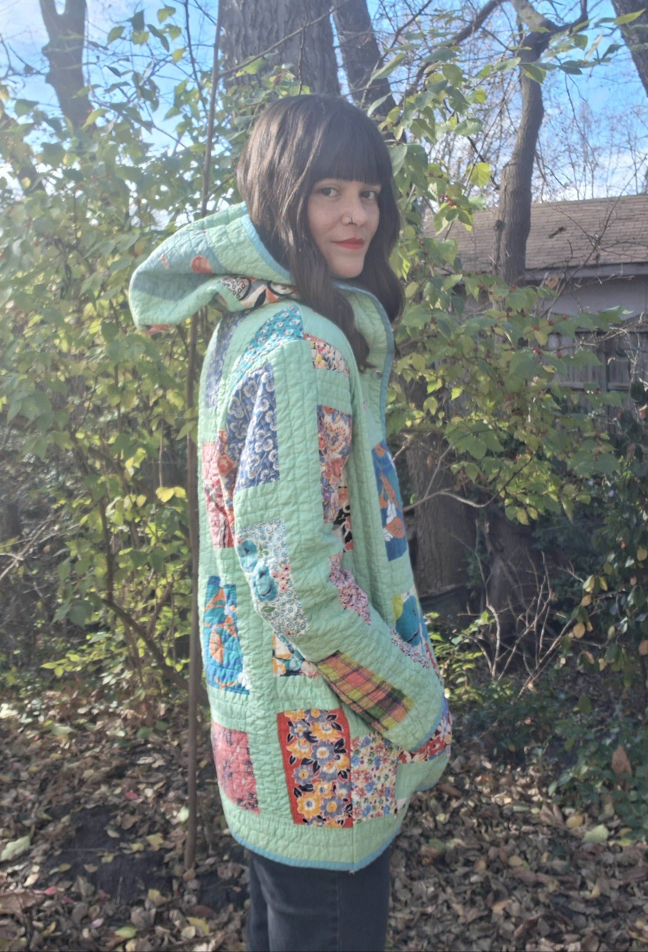 Blocked quilt coat
