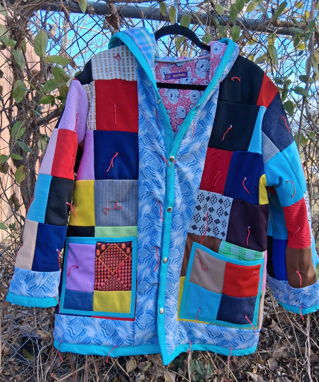 Tied Patchwork Quilt Coat
