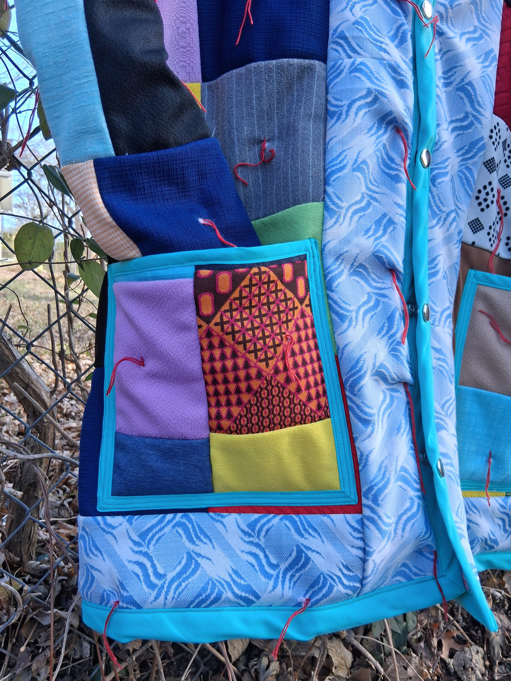 Tied Patchwork Quilt Coat