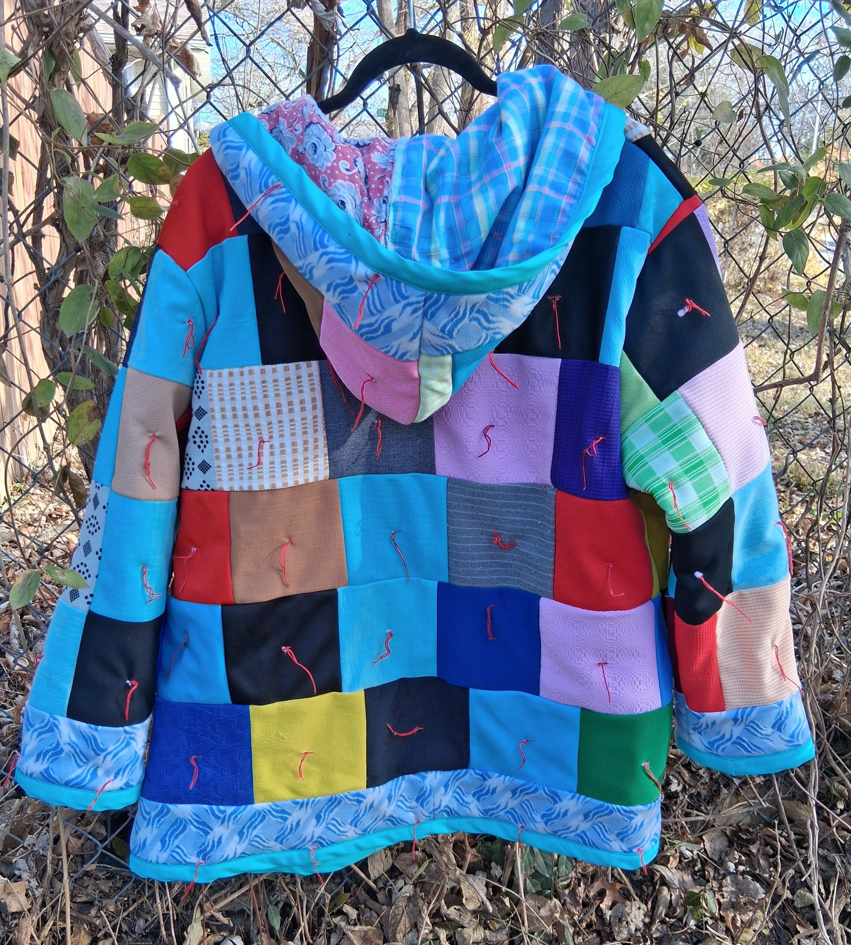 Tied Patchwork Quilt Coat