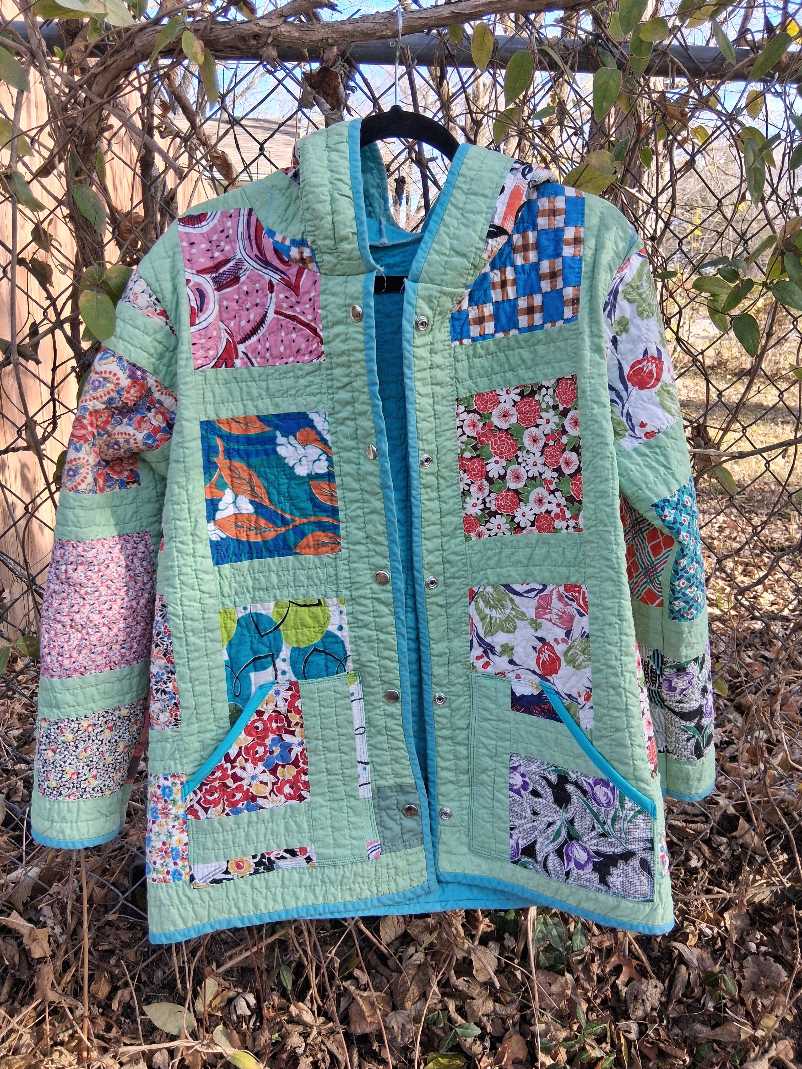 Blocked quilt coat