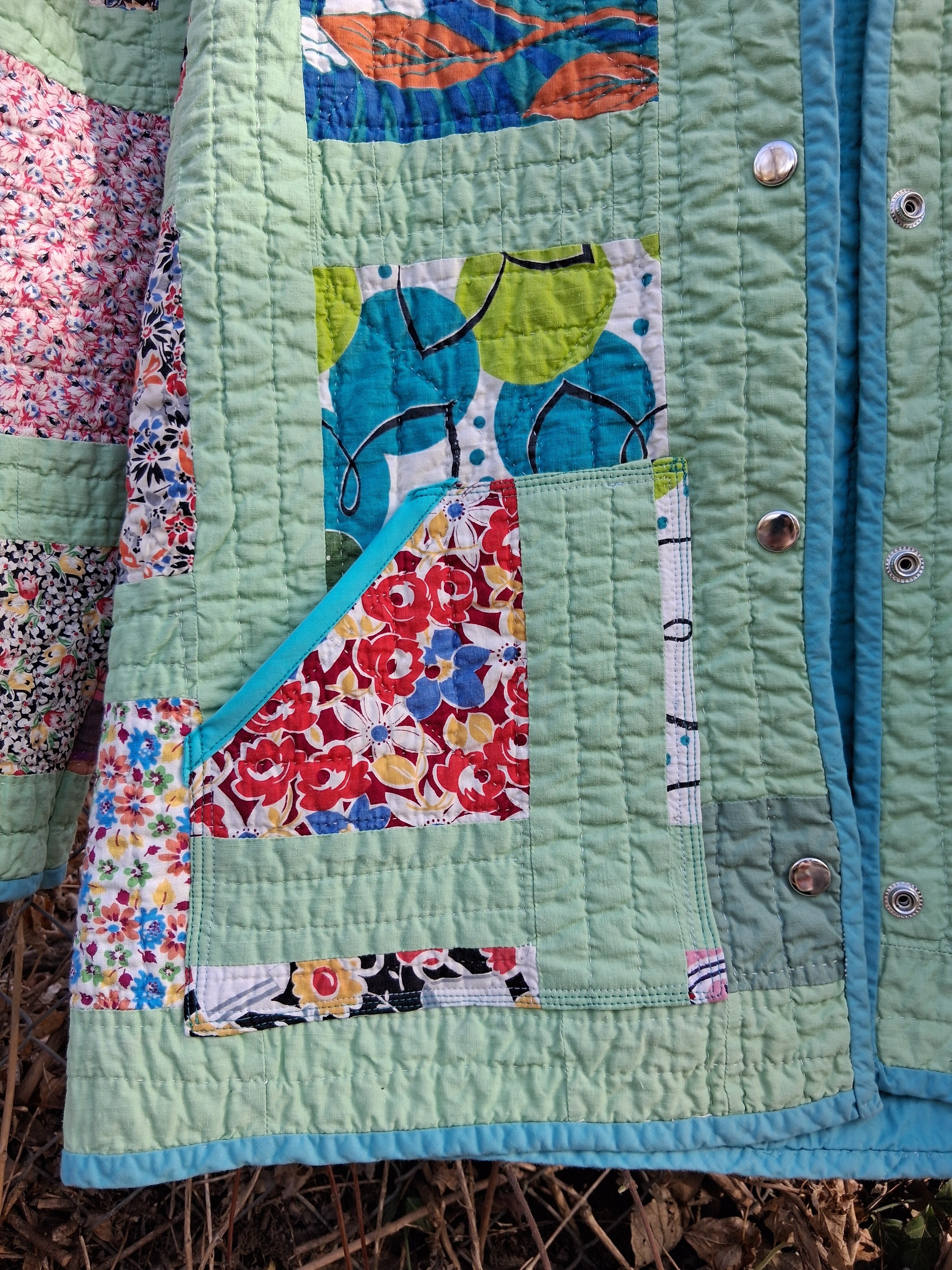 Blocked quilt coat