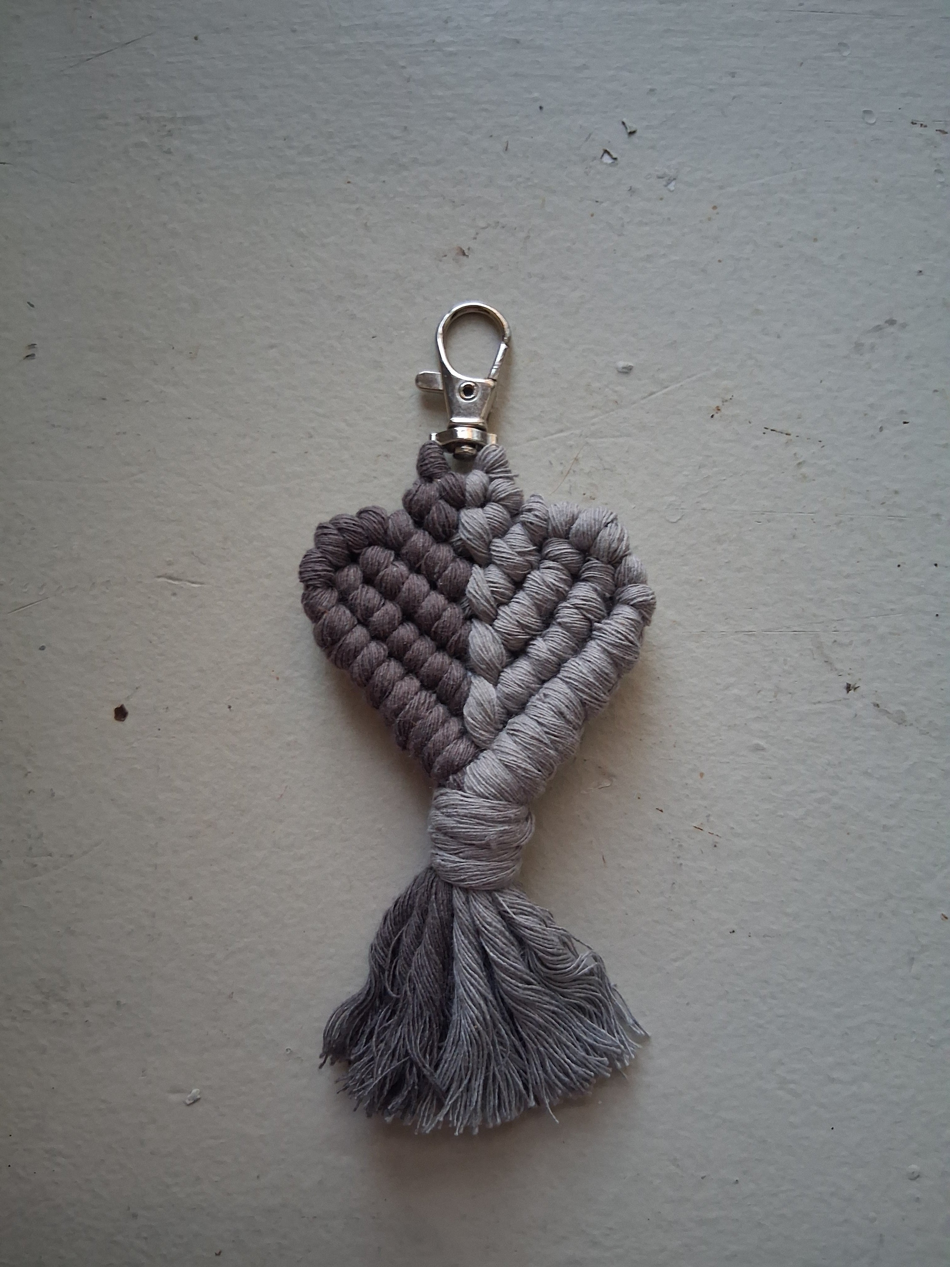 Macrame Heart Keychain