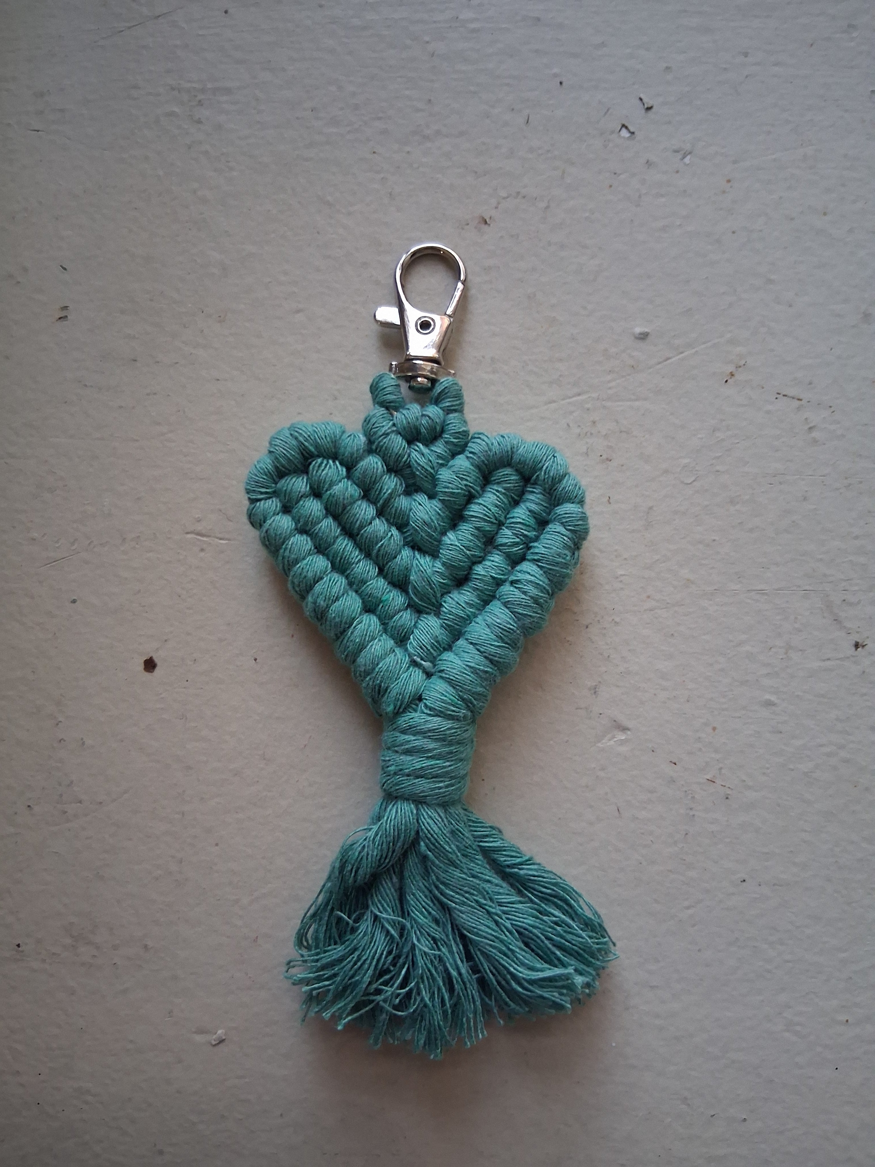 Macrame Heart Keychain