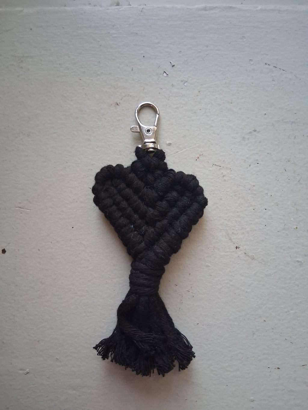 Macrame Heart Keychain