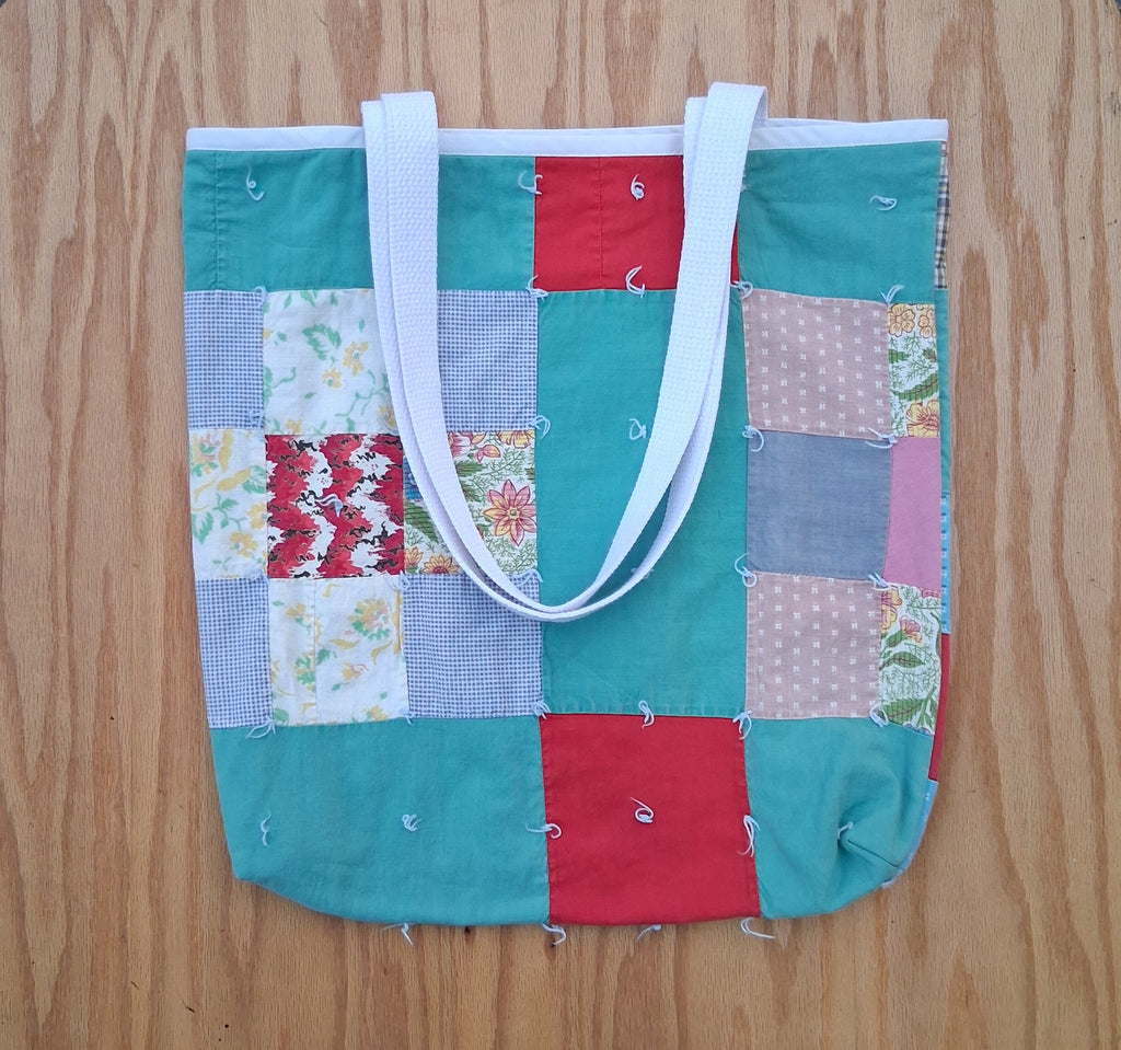 Tied, Quilted Tote Bag