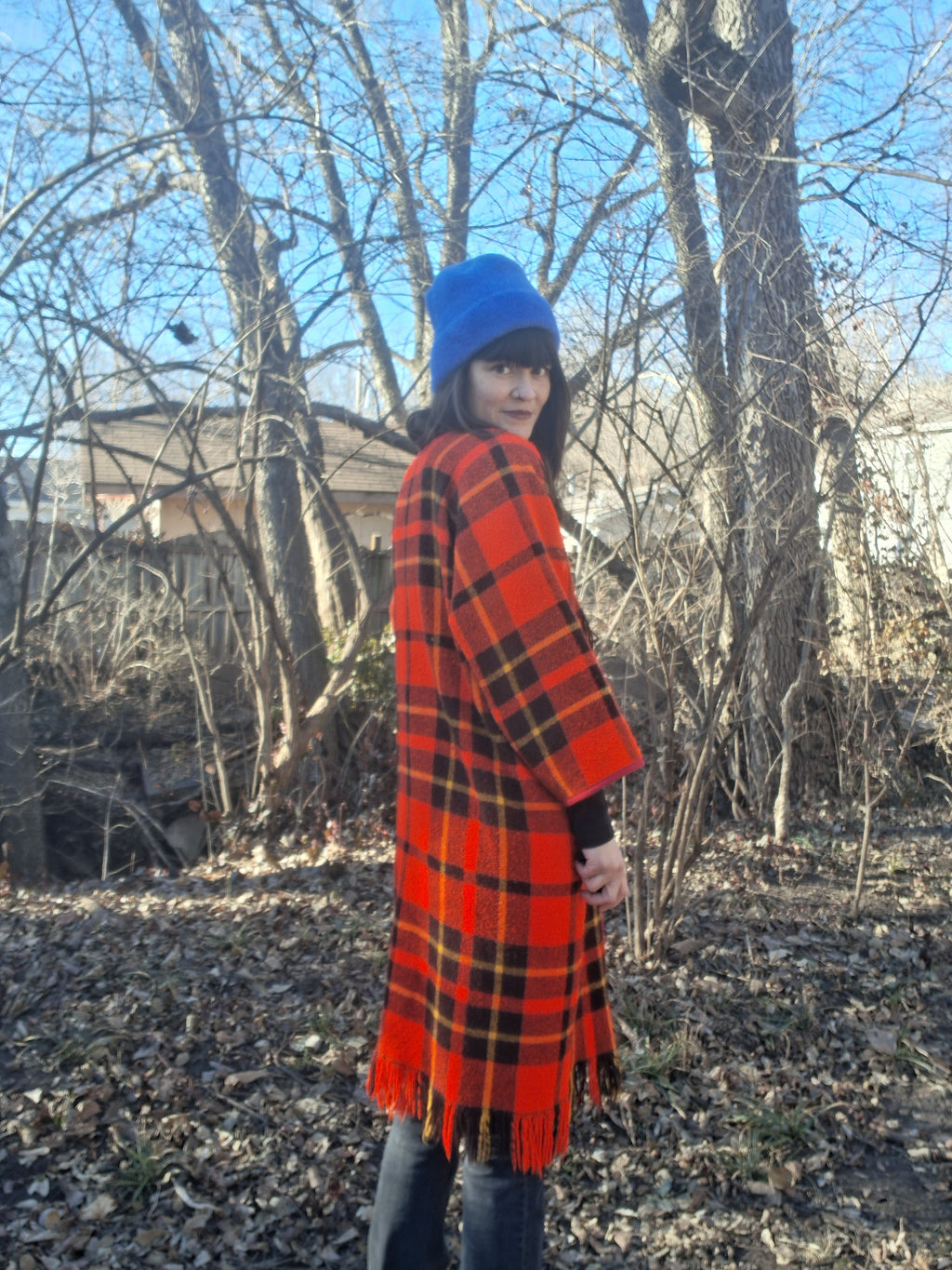 Red, plaid jacket