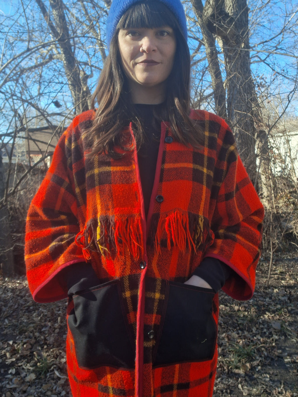 Red, plaid jacket