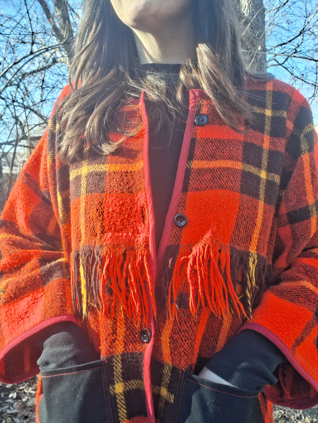 Red, plaid jacket