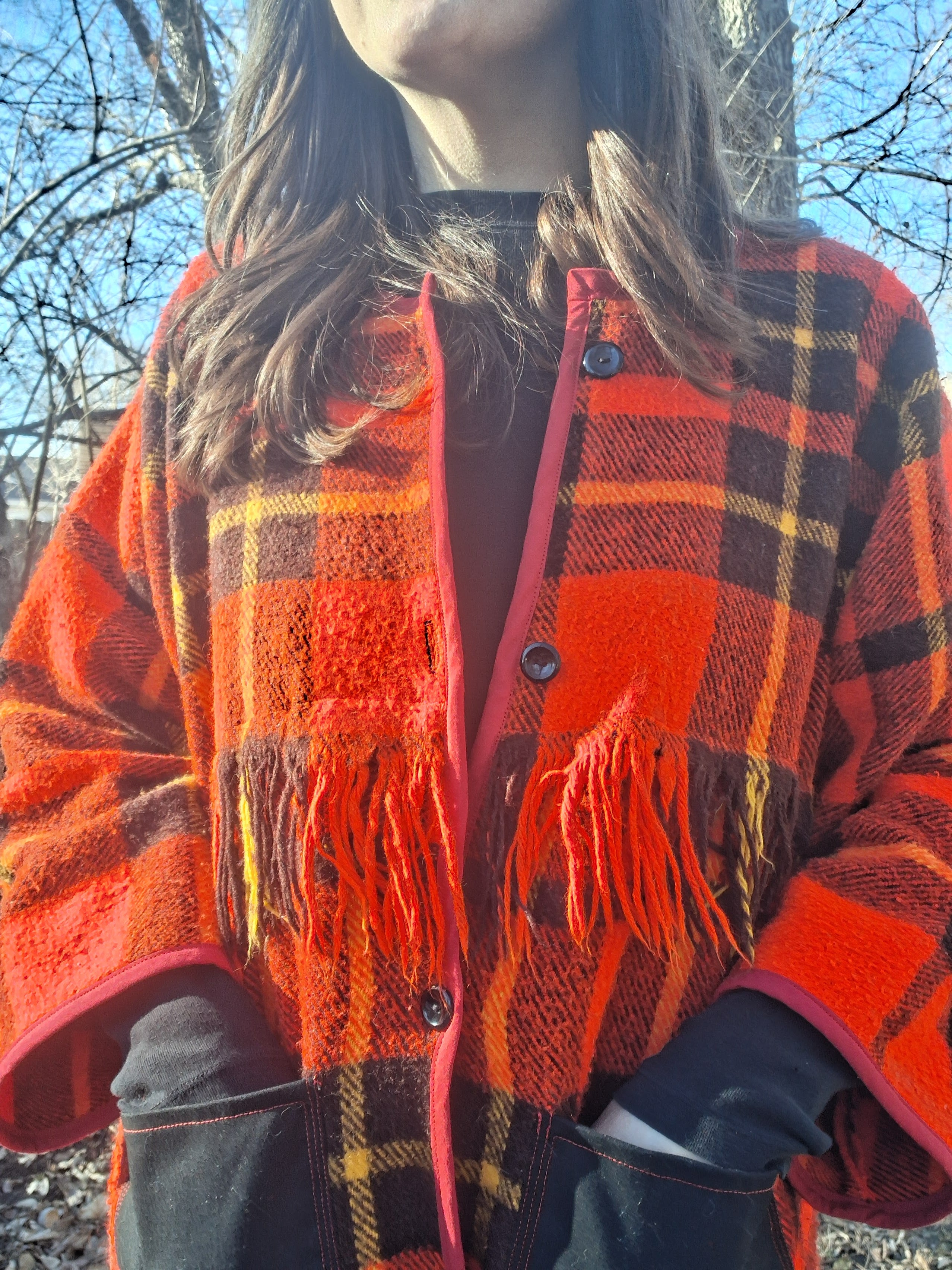 Red, plaid jacket