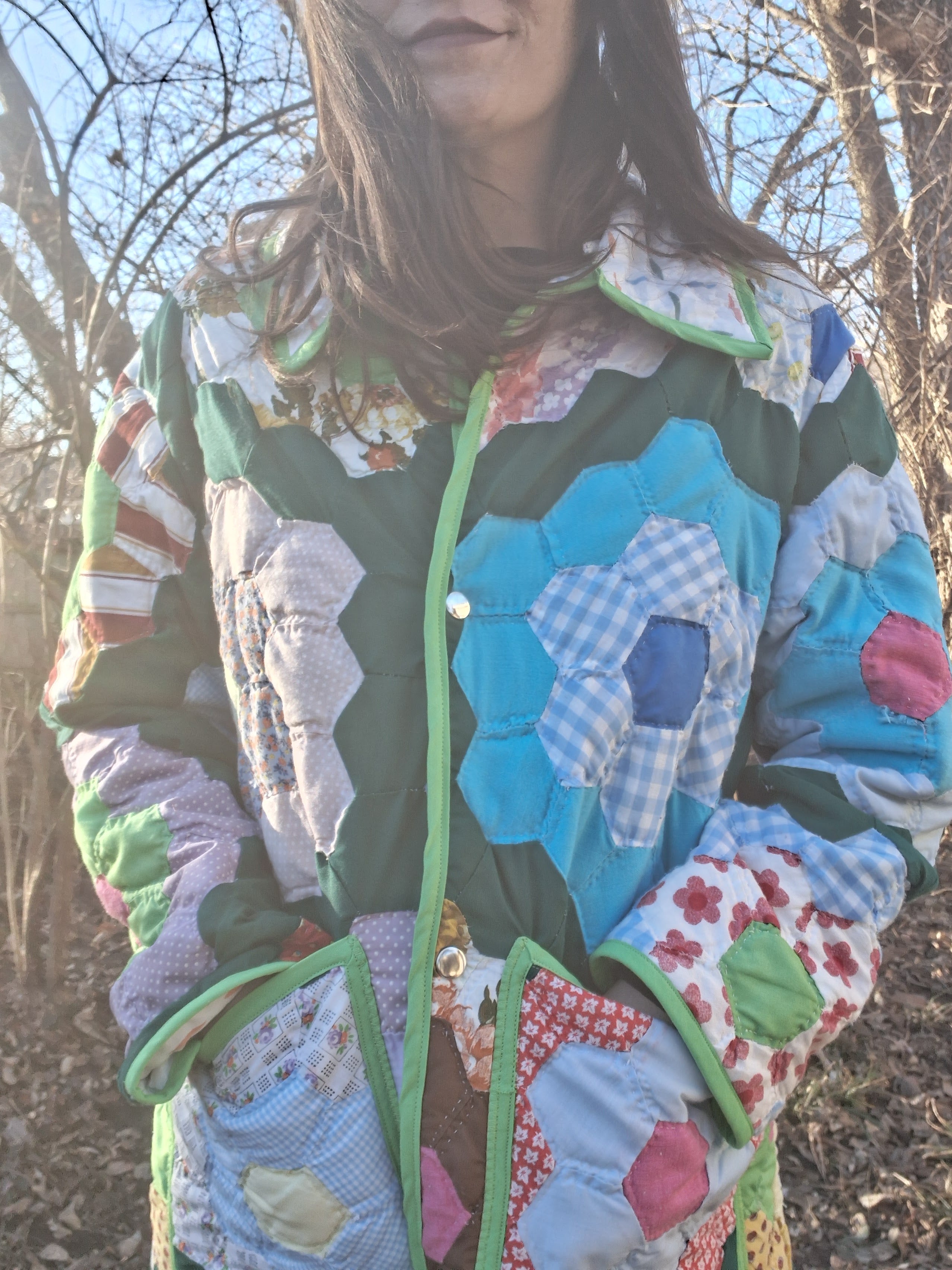 green coat