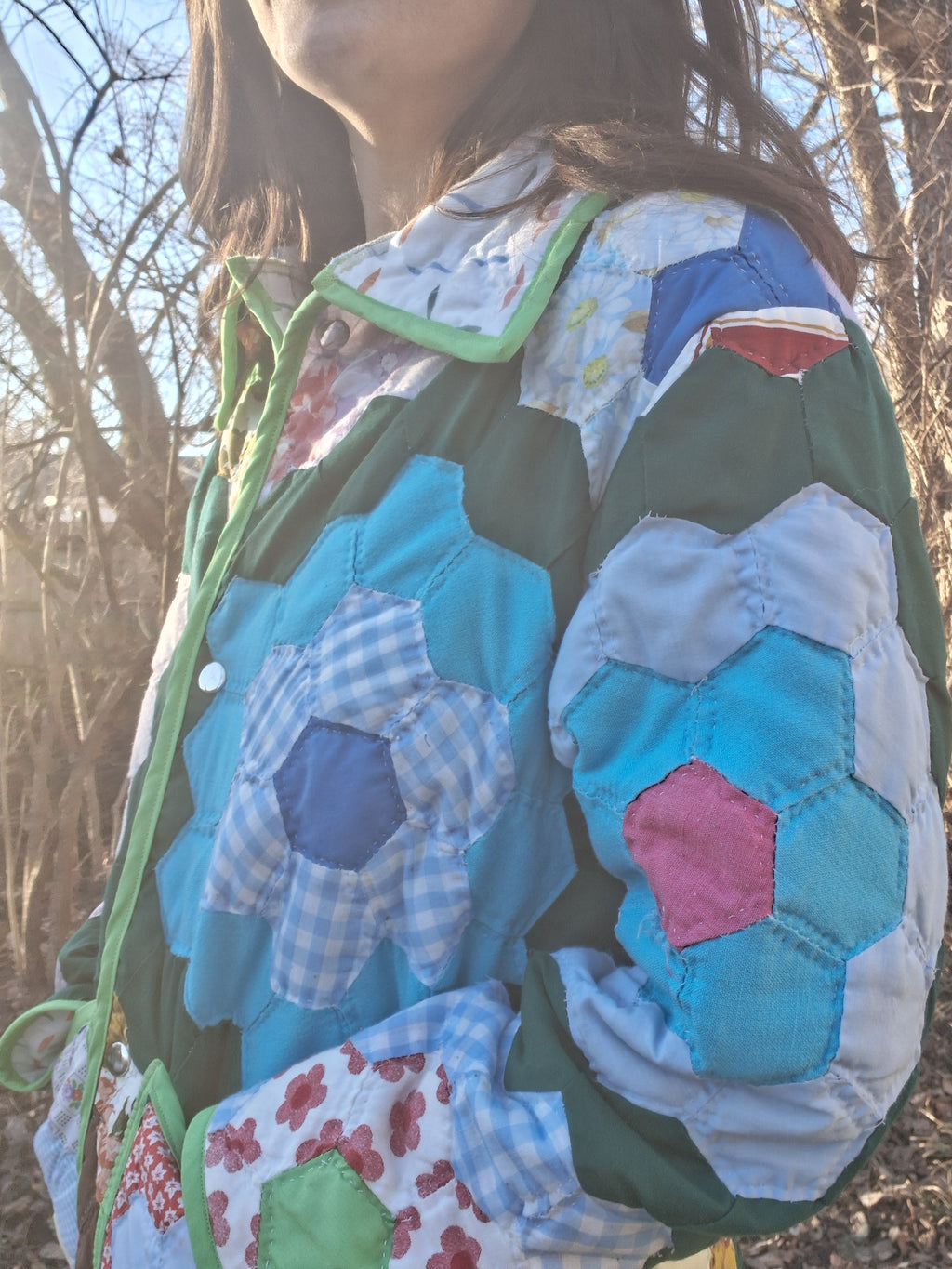 green coat