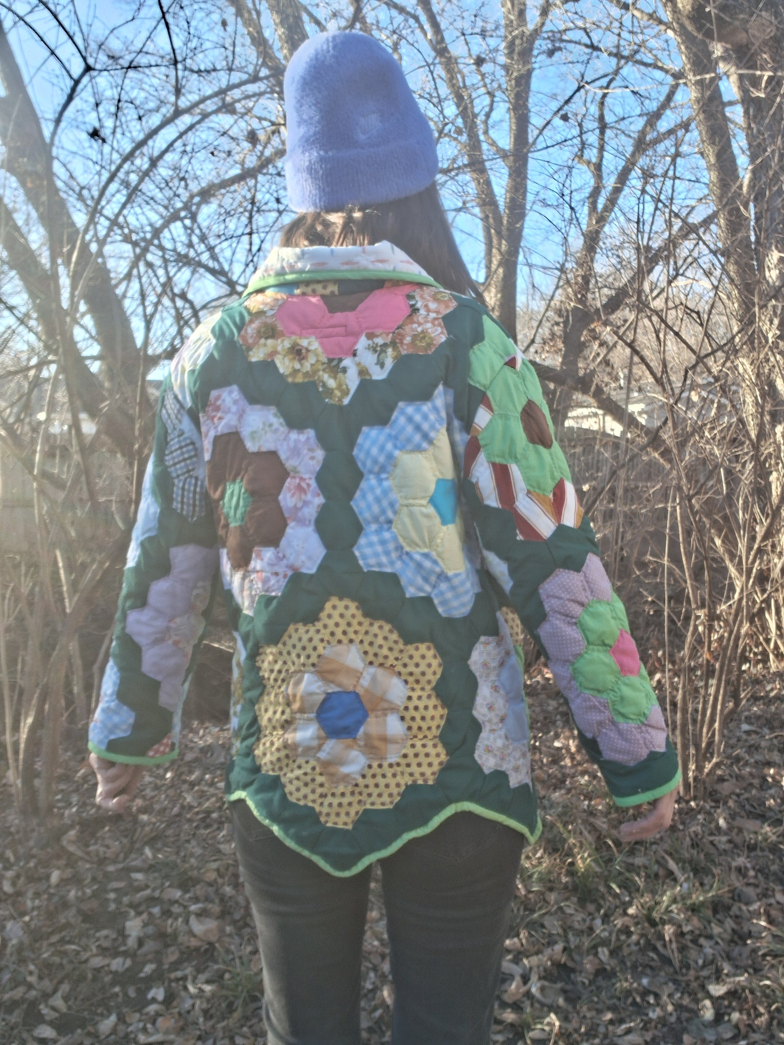 green coat