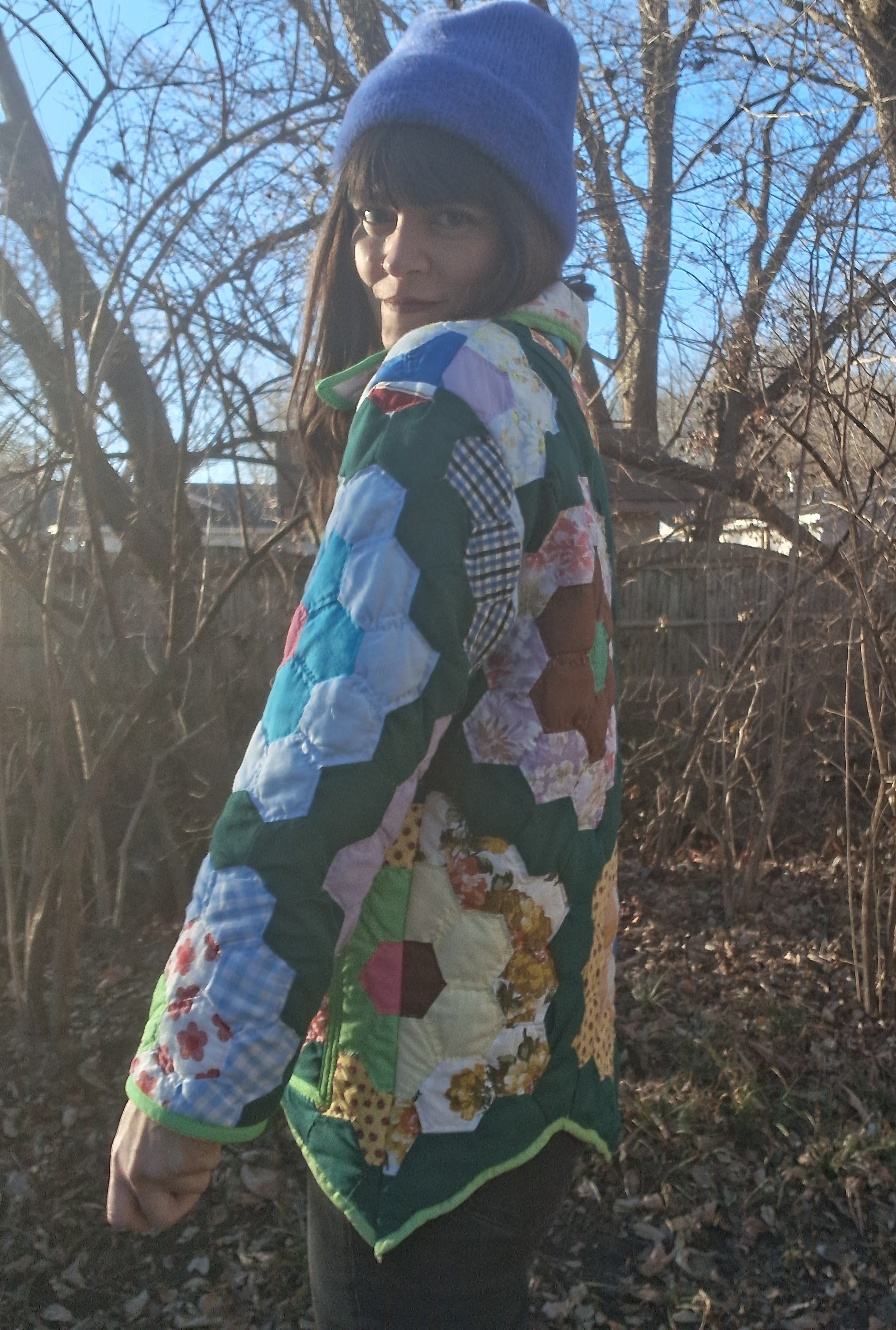 green coat