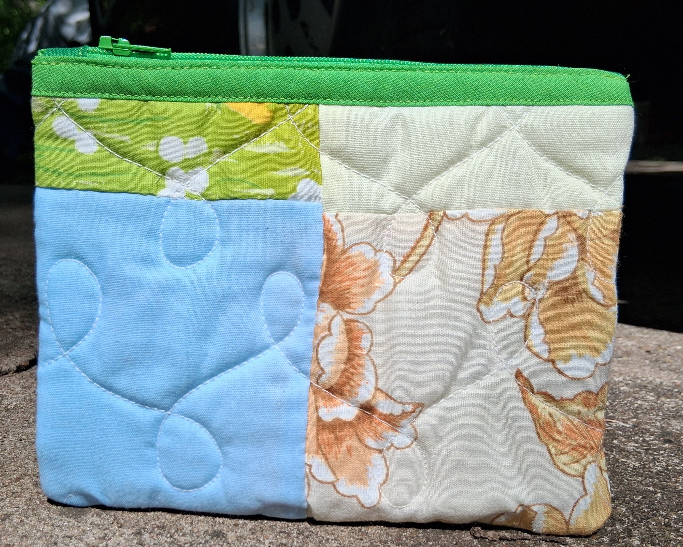 Quilted zipper pouch