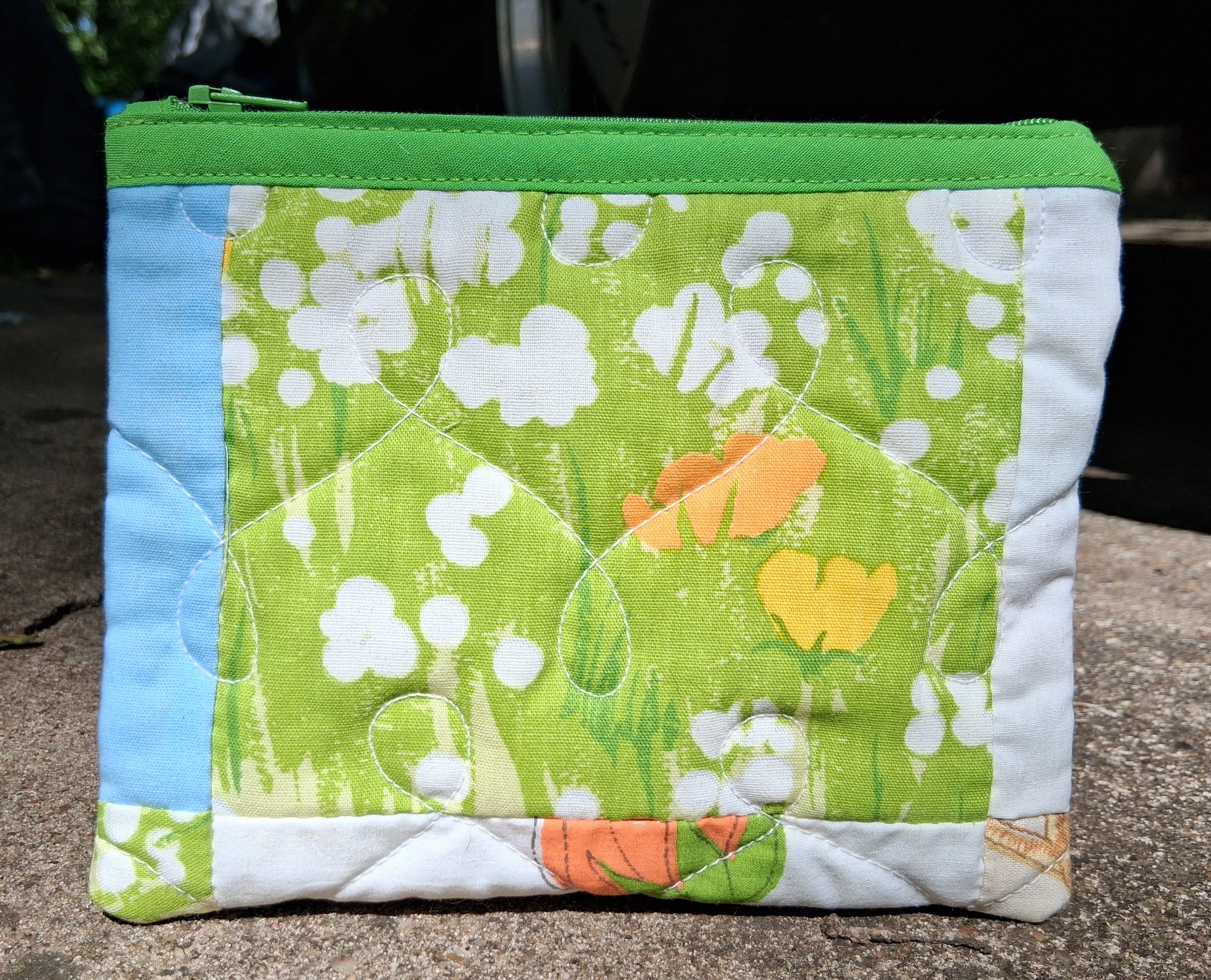 Quilted zipper pouch