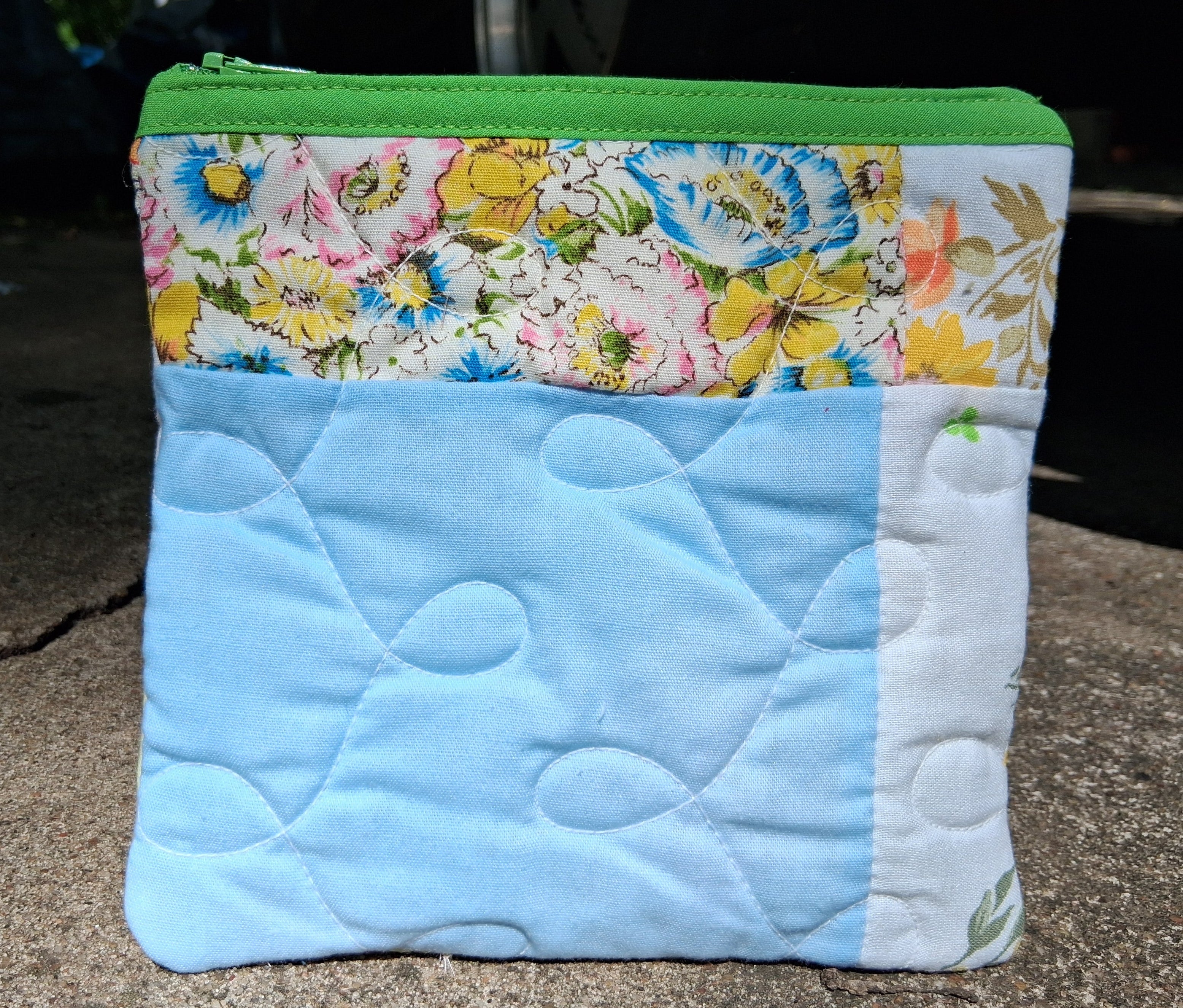 Quilted zipper pouch