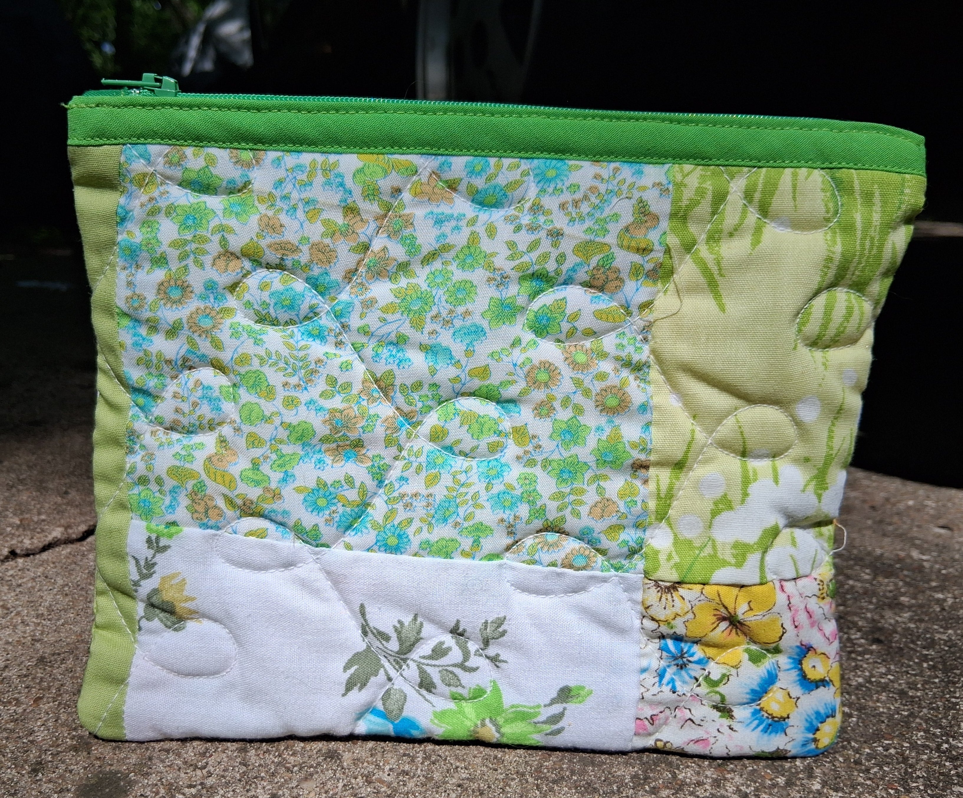 Quilted zipper pouch