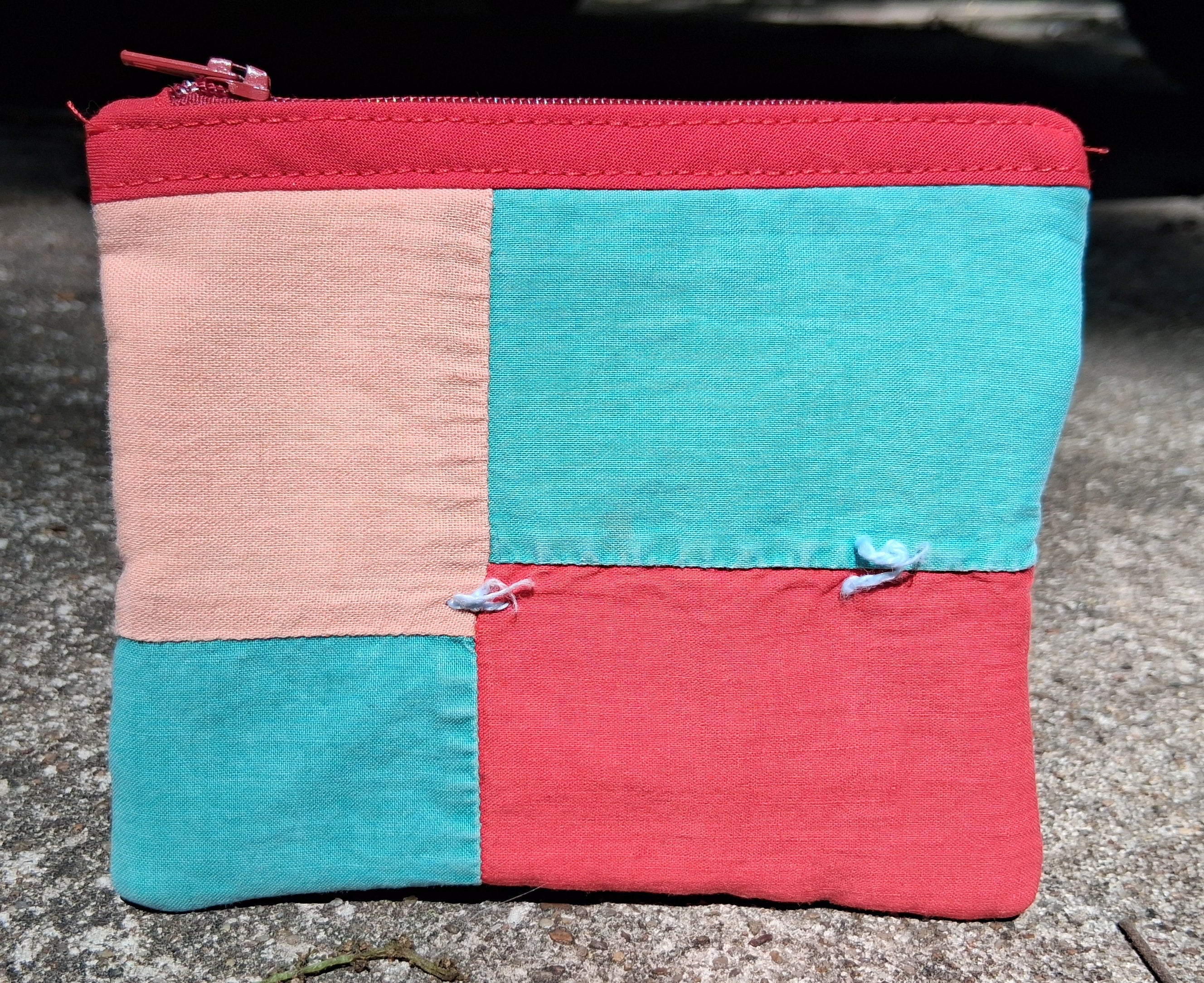 Patchwork quilt zipper pouch