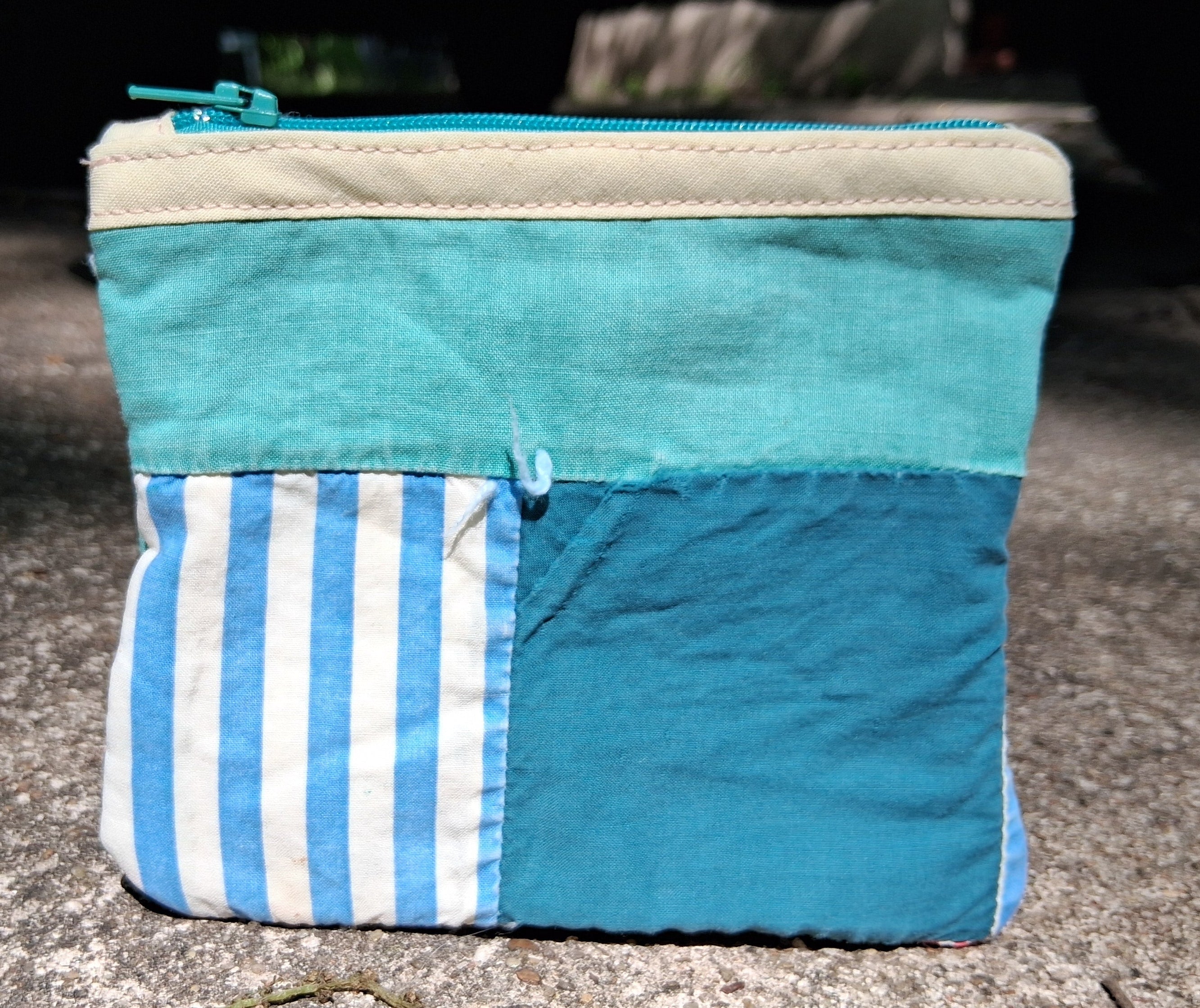 Patchwork quilt zipper pouch
