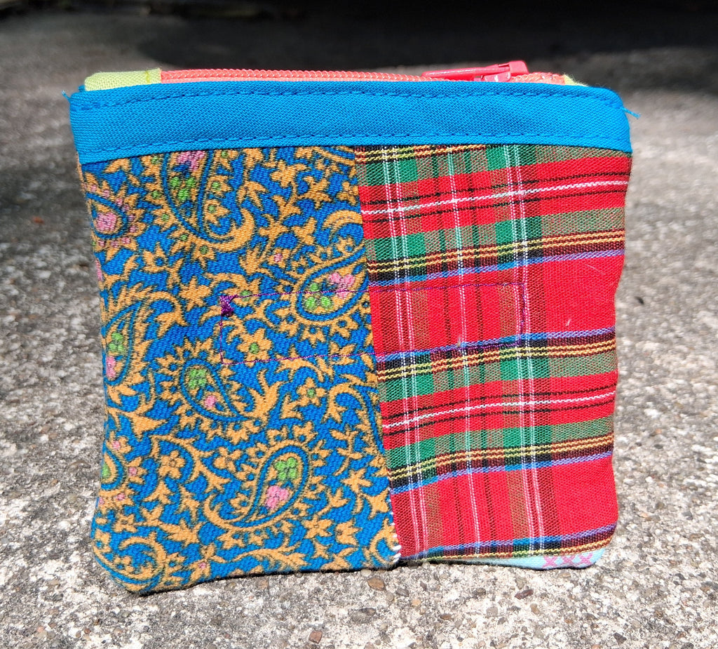 Patchwork quilt zipper pouch