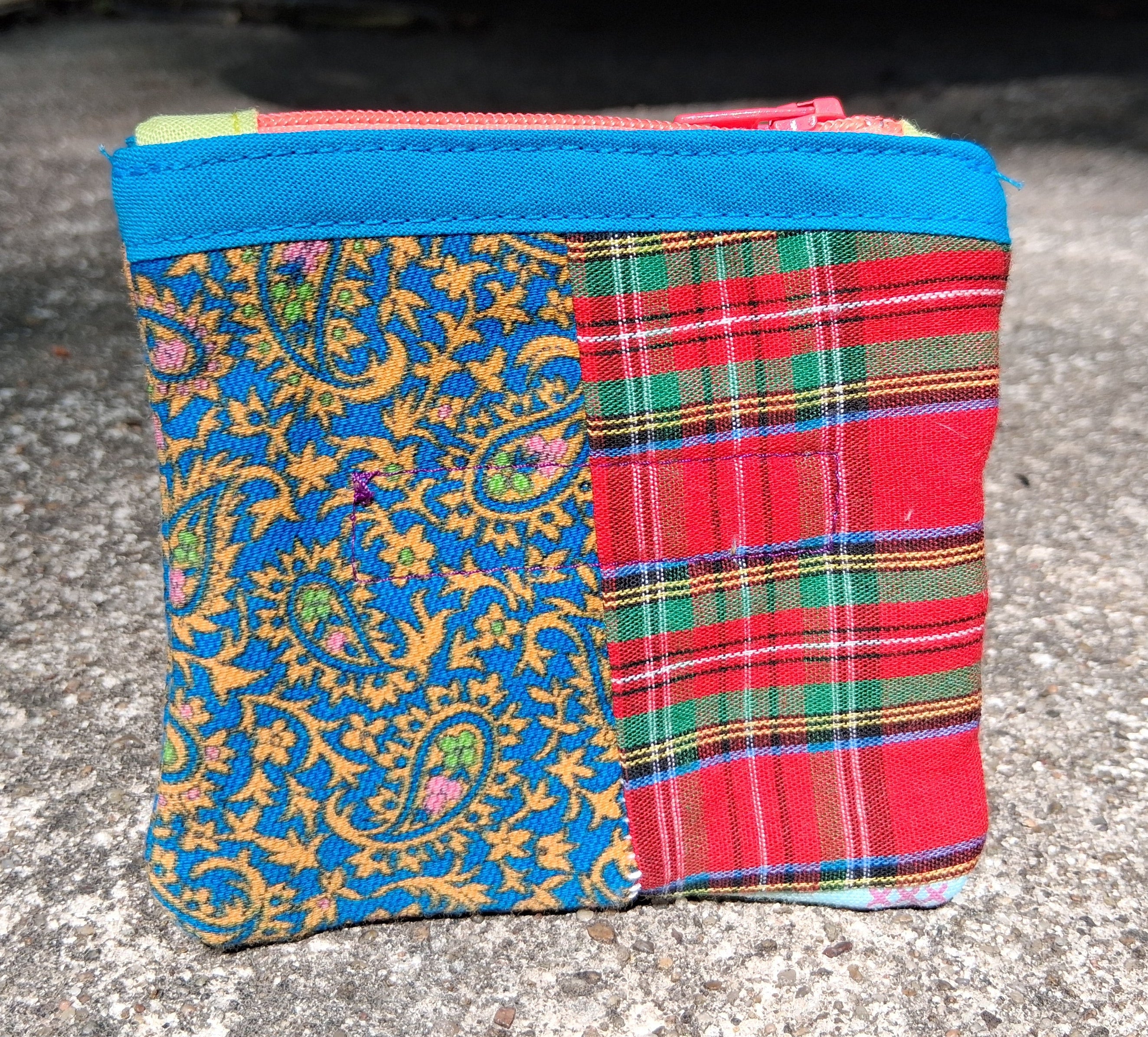 Patchwork quilt zipper pouch