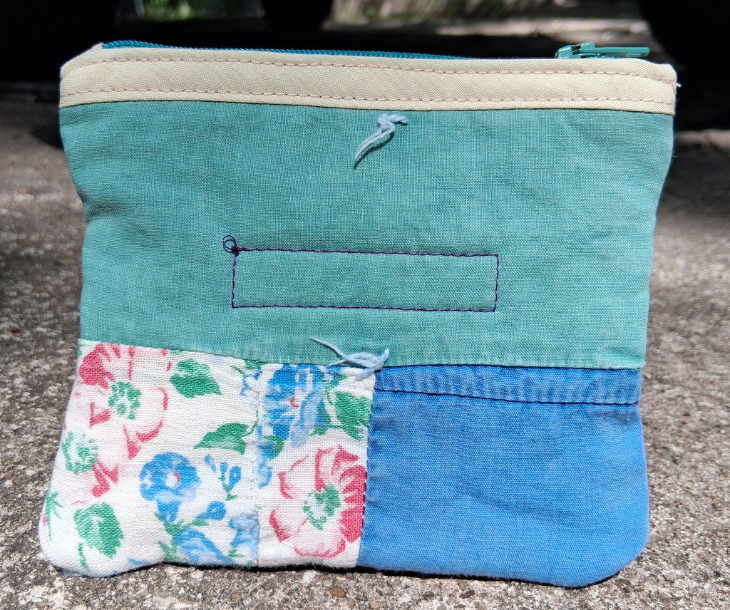 Patchwork quilt zipper pouch