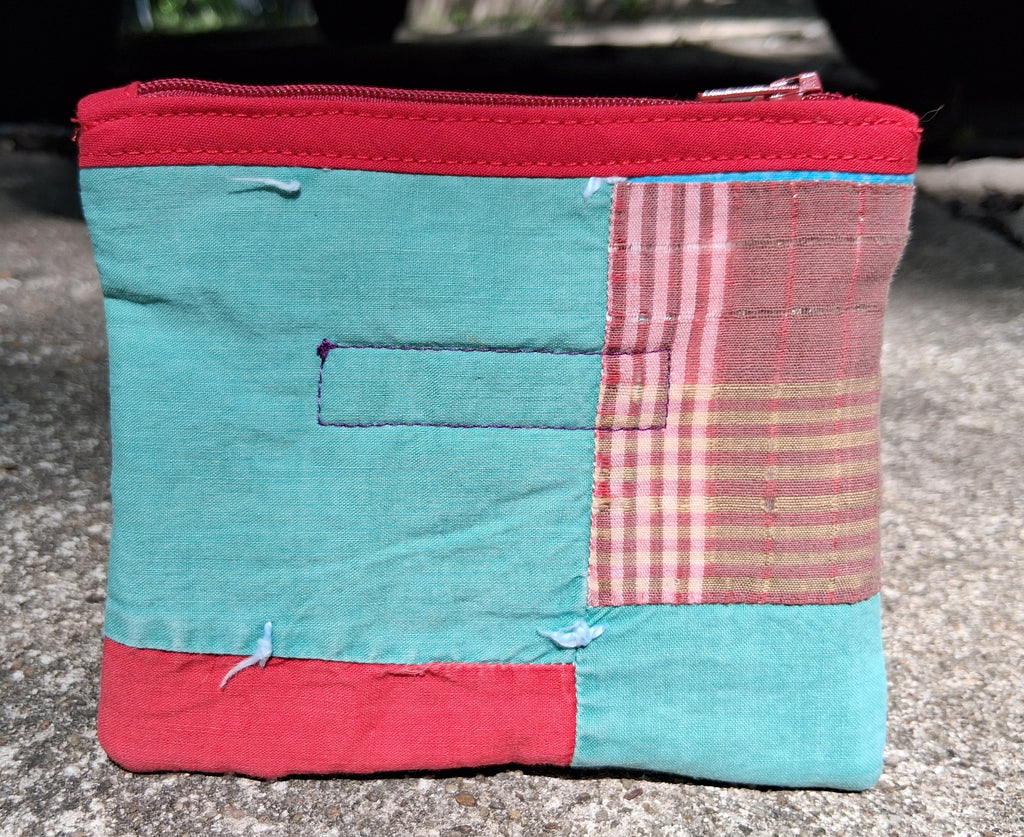 Patchwork quilt zipper pouch