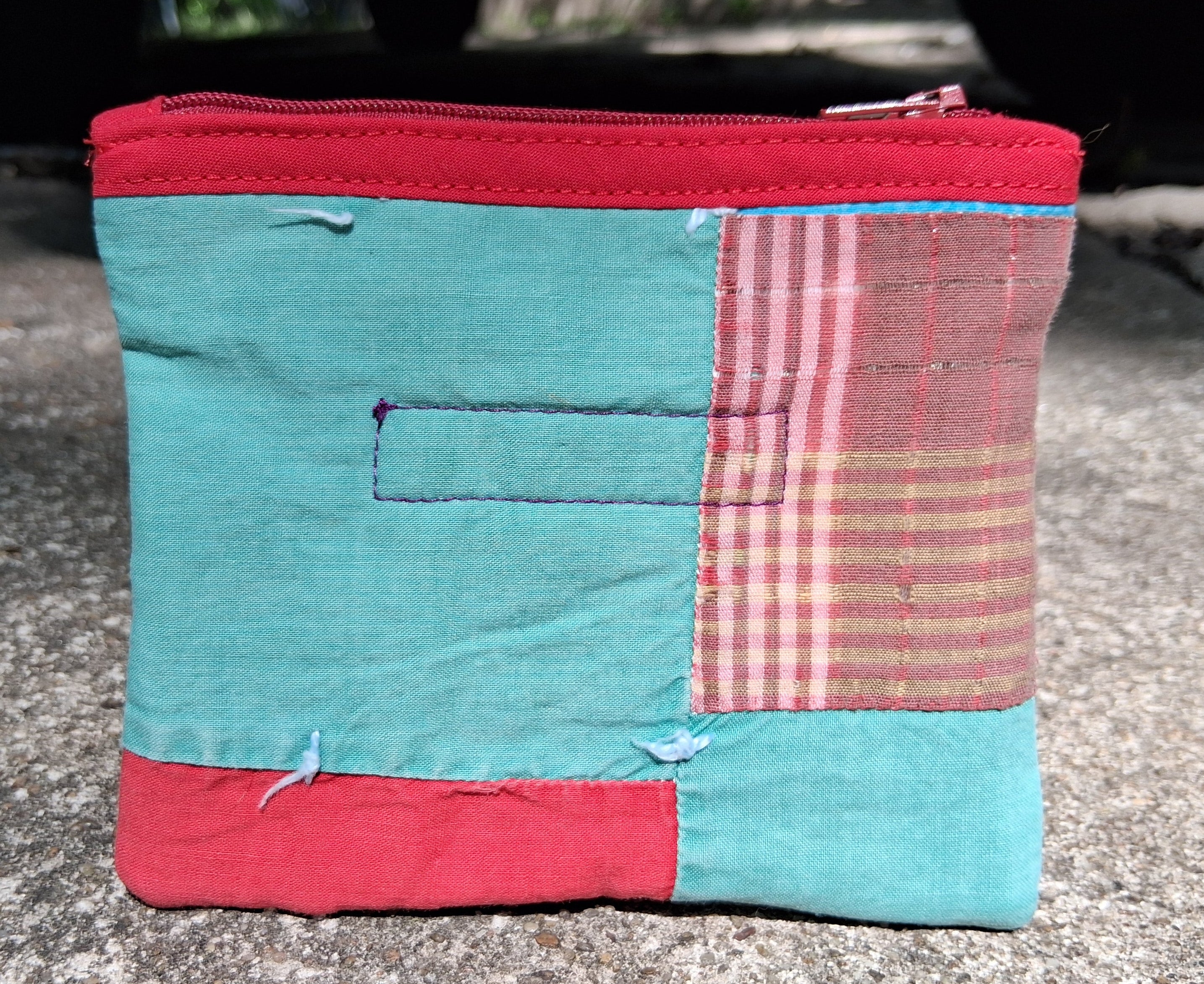 Patchwork quilt zipper pouch