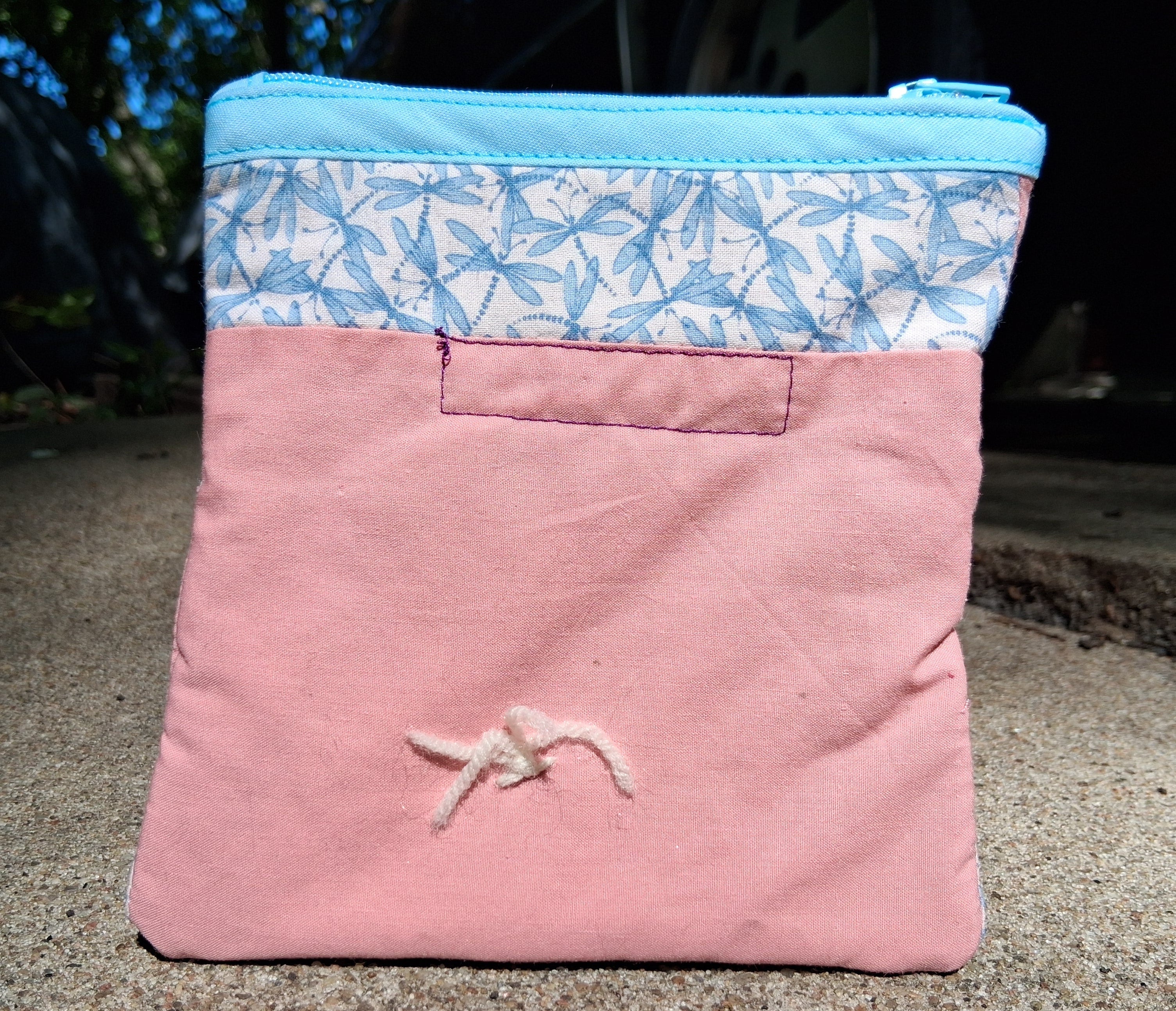 Lightweight quilted zipper pouch