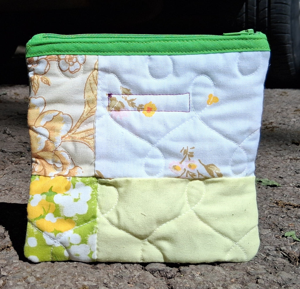 Quilted zipper pouch