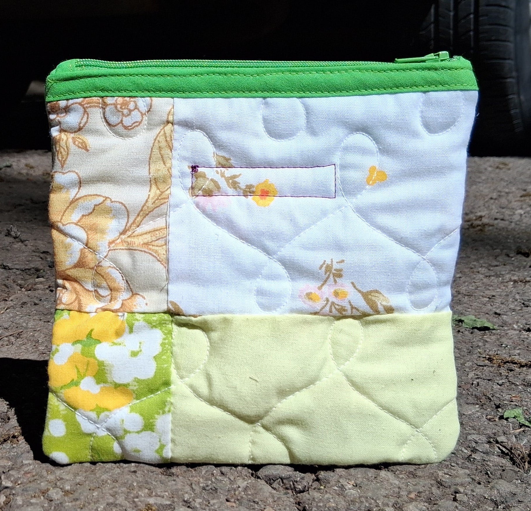 Quilted zipper pouch