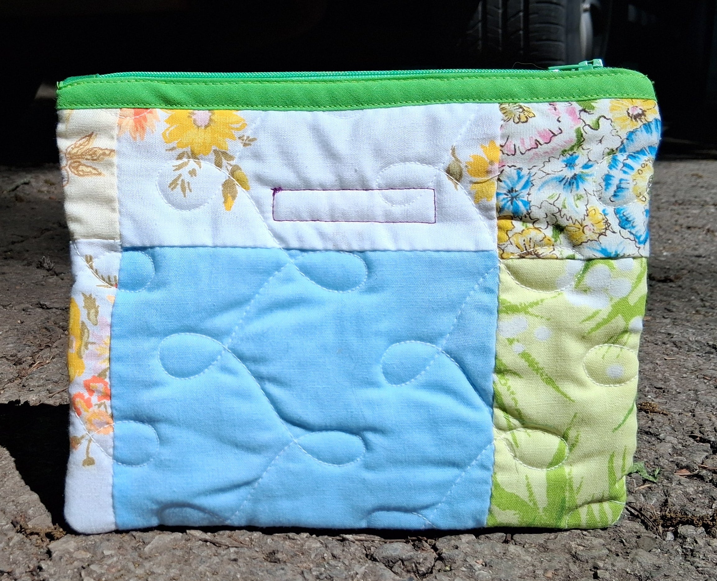 Quilted zipper pouch