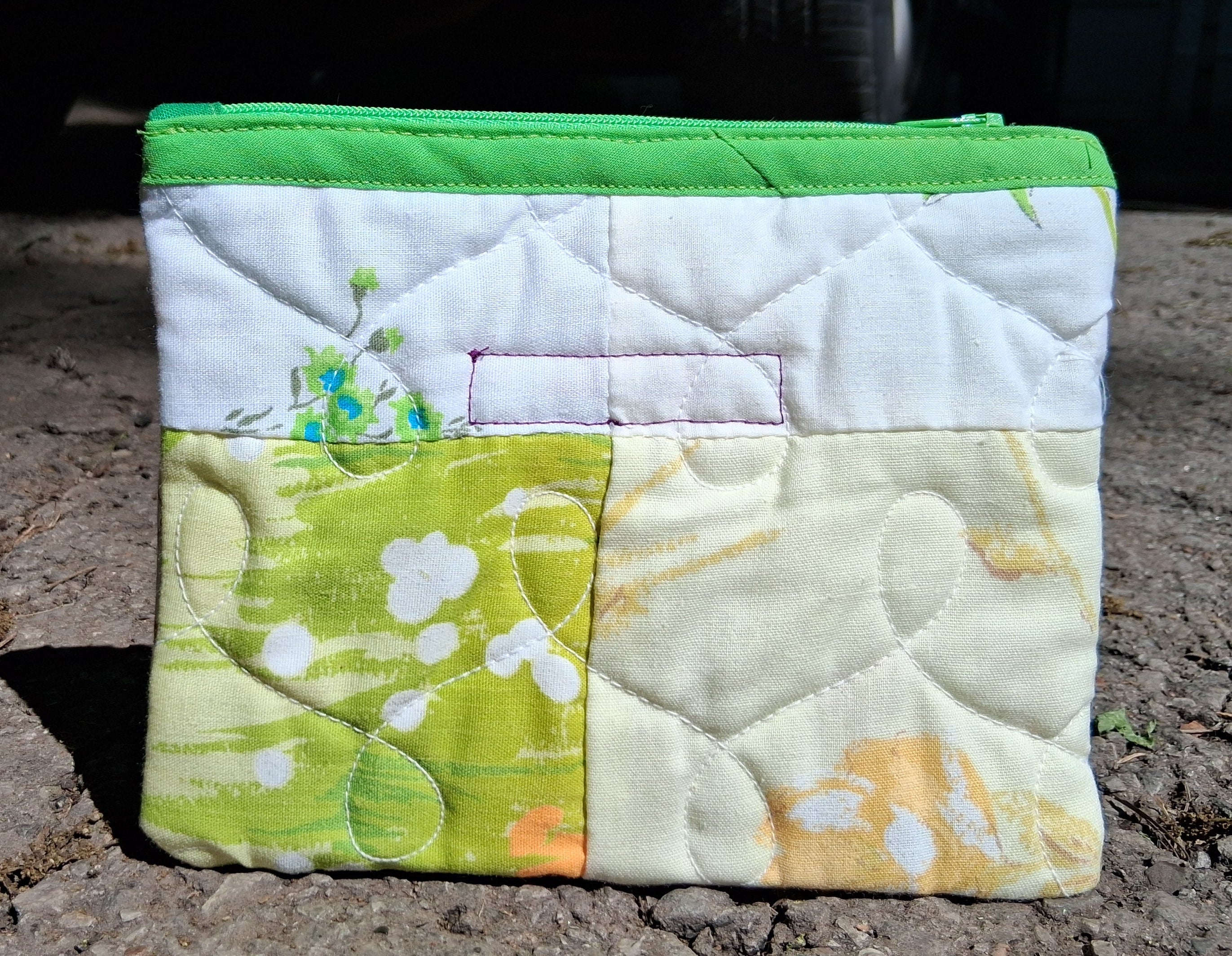 Quilted zipper pouch
