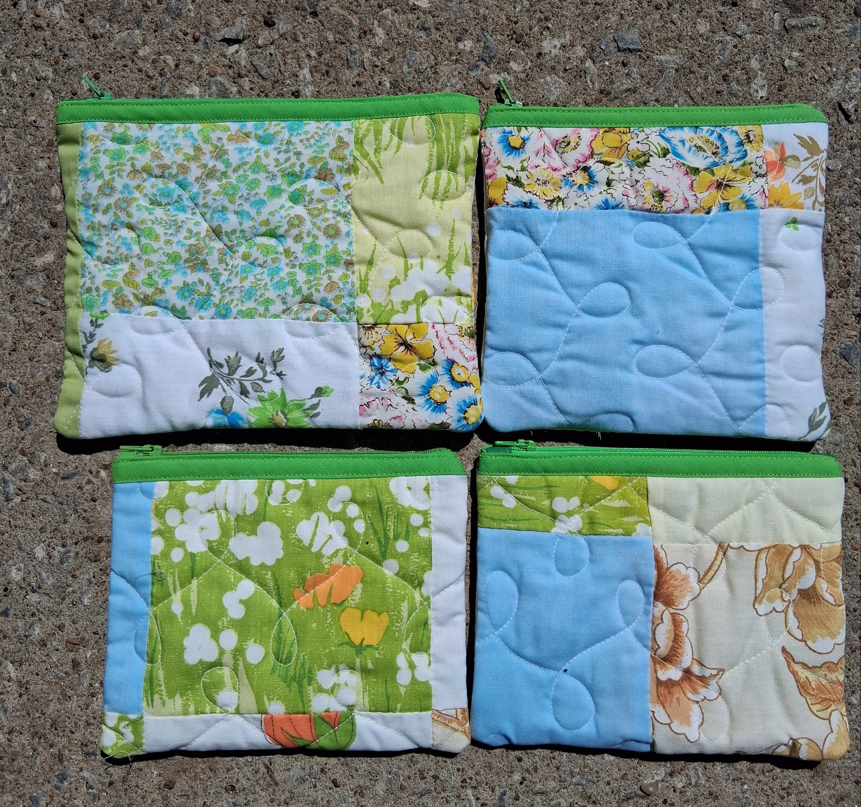 Quilted zipper pouch