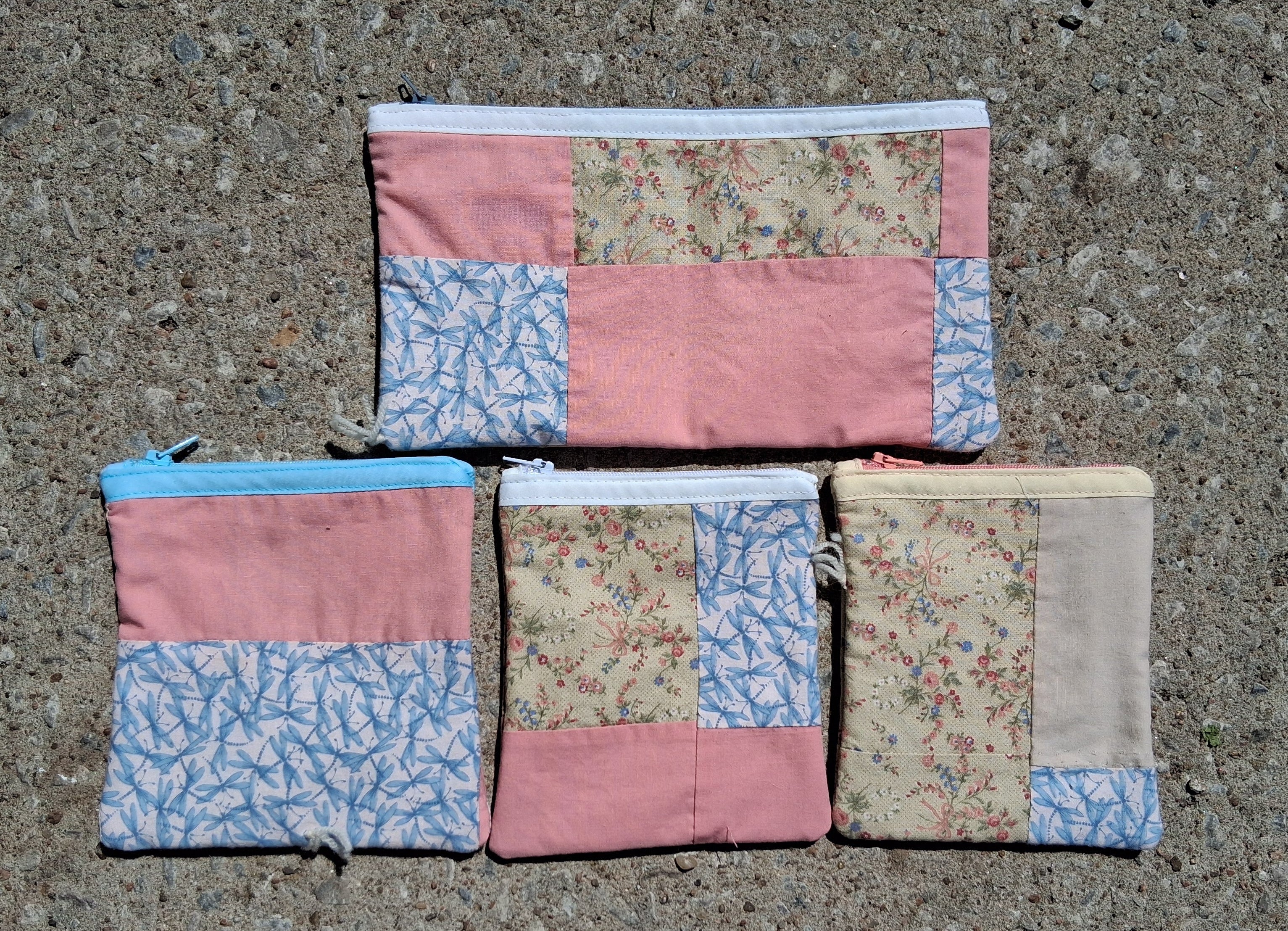 Lightweight quilted zipper pouch
